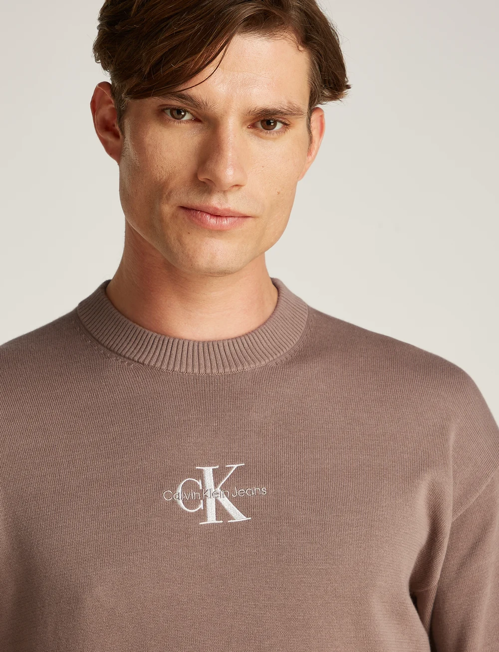 Calvin Klein Jeans - MONOLOGO SWEATER - sweatshirts - taupe gray - 3