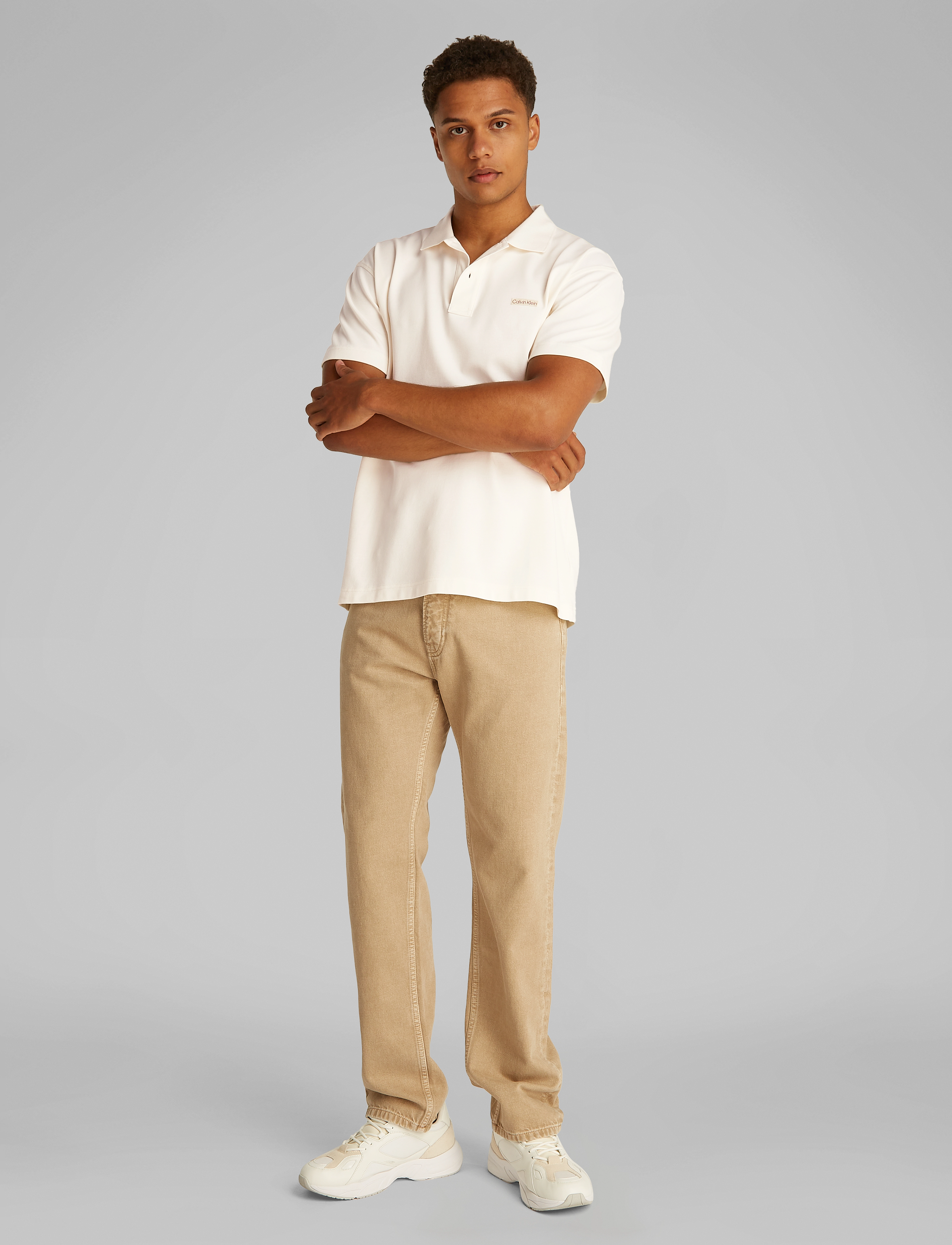 Calvin Klein Jeans CALVIN KLEIN LABEL POLO - Polo Shirts - TOFU / beige