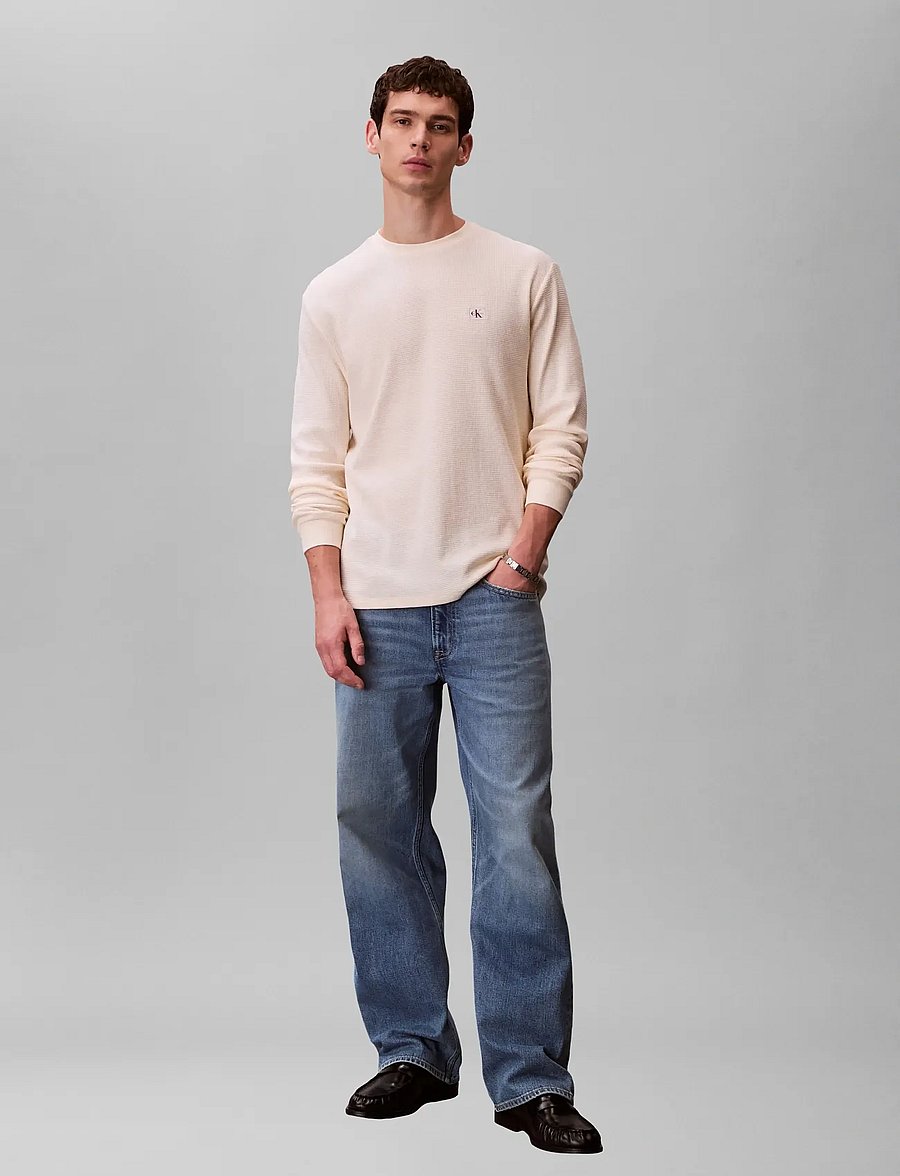 Calvin Klein Jeans - LS MICROWAFFLE HERITAGE LBL TEE - langärmelig - calico - 0