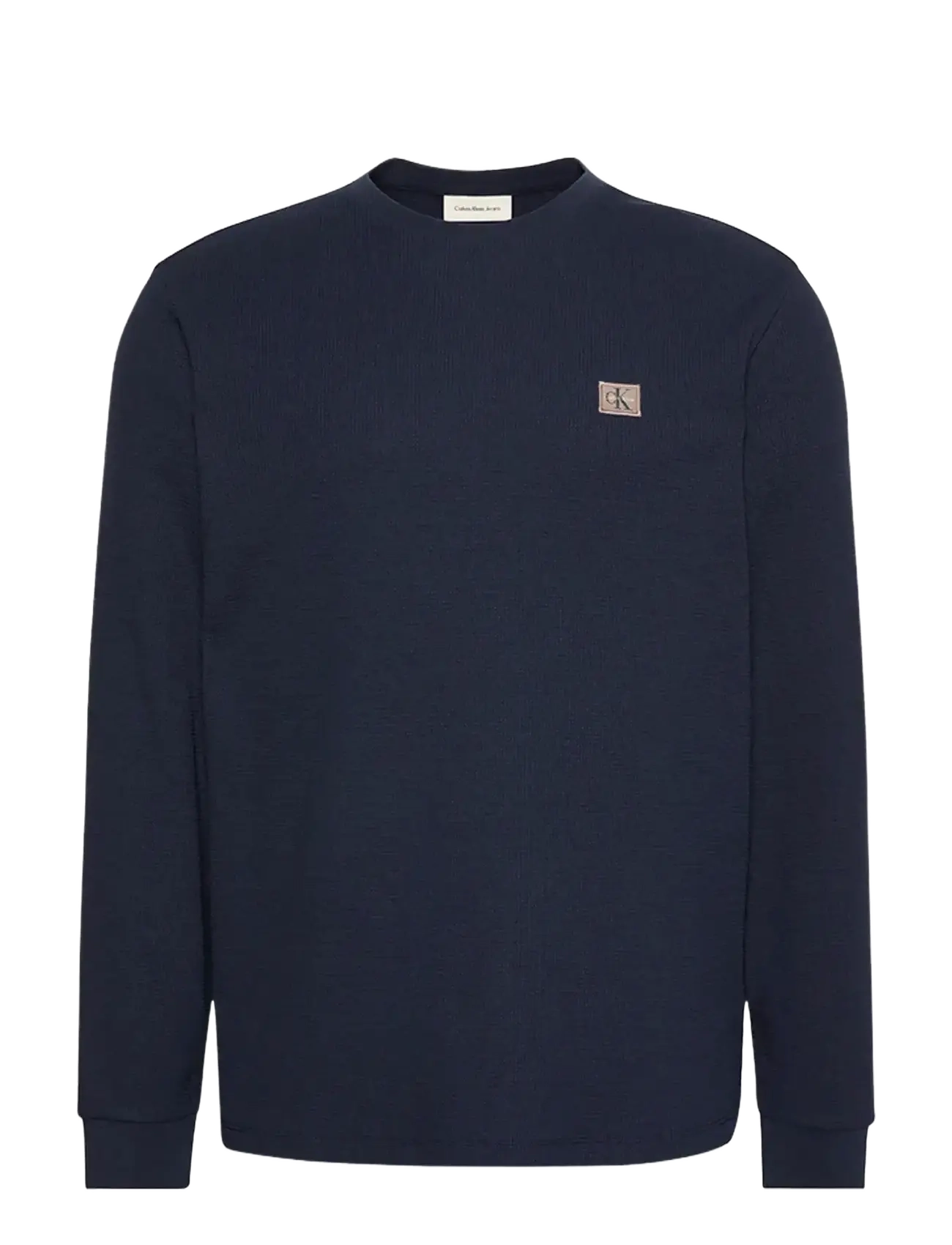 Calvin Klein Jeans LS WAFFLE BADGE CREWNK TEE - T-särgid - DARK SAPPHIRE / navy