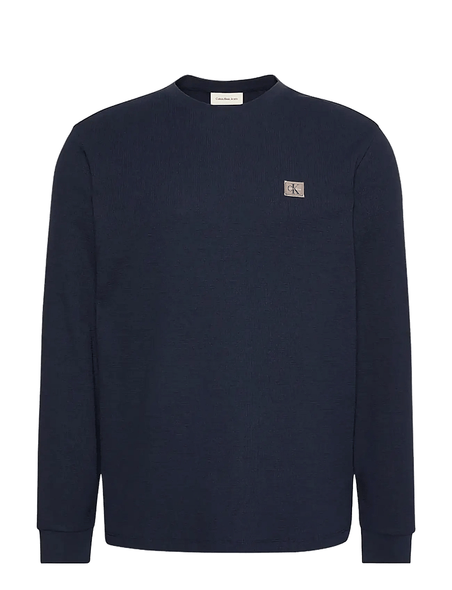 Calvin Klein Jeans - LS WAFFLE BADGE CREWNK TEE - langärmelig - dark sapphire - 1
