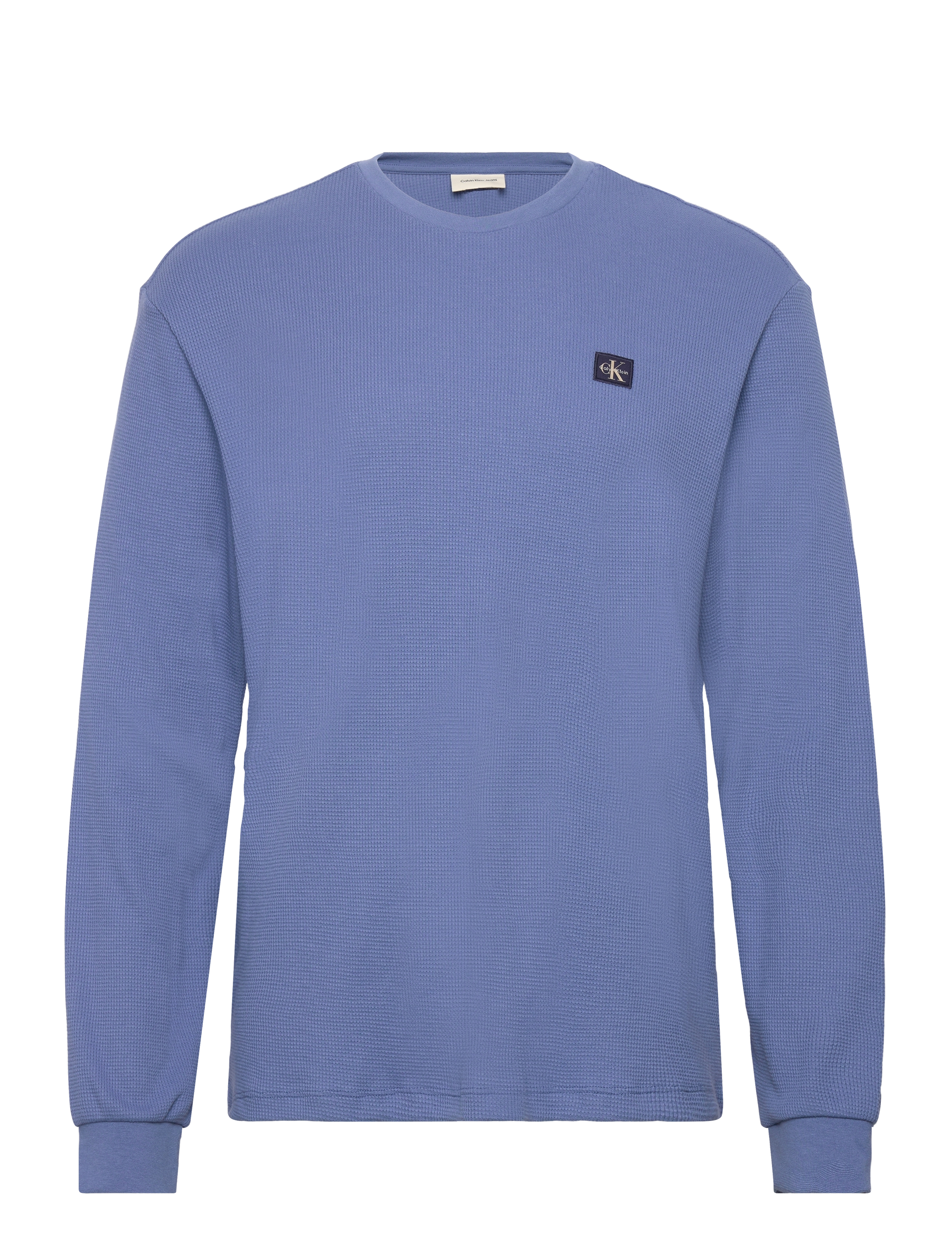 Calvin Klein Jeans LS WAFFLE BADGE CREWNK TEE - T-Shirts - DULL NILE BLUE / blue