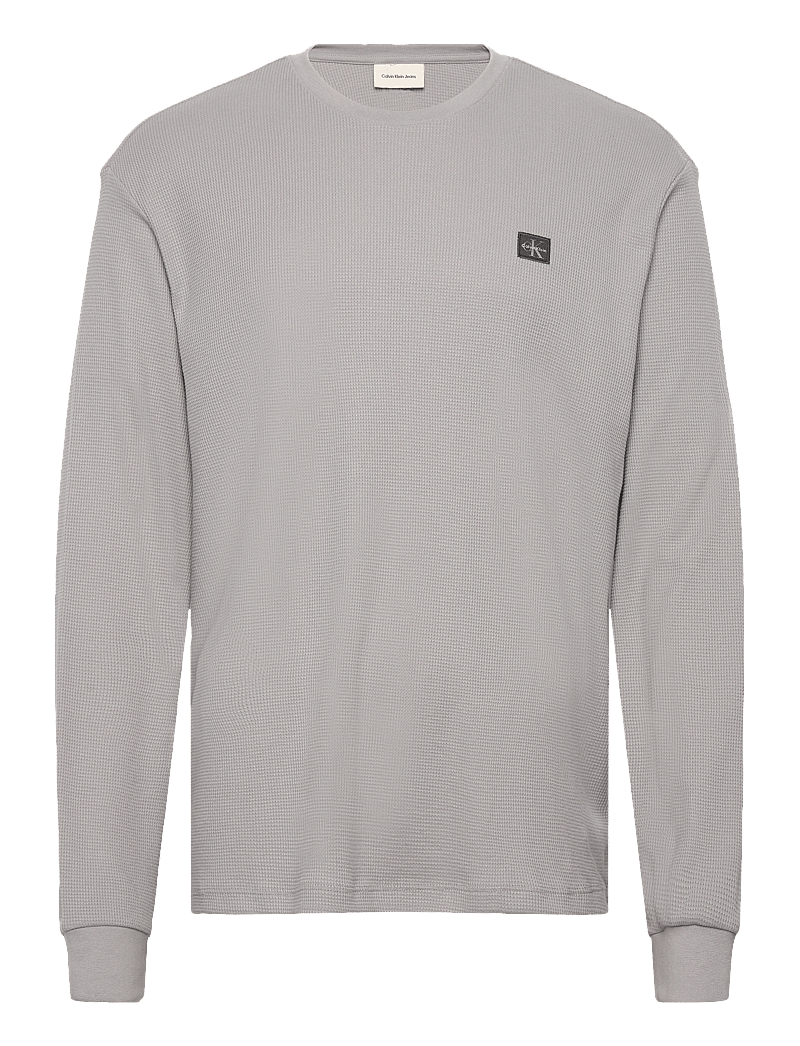 Calvin Klein Jeans - LS WAFFLE BADGE CREWNK TEE - langärmelig - formal gray - 1