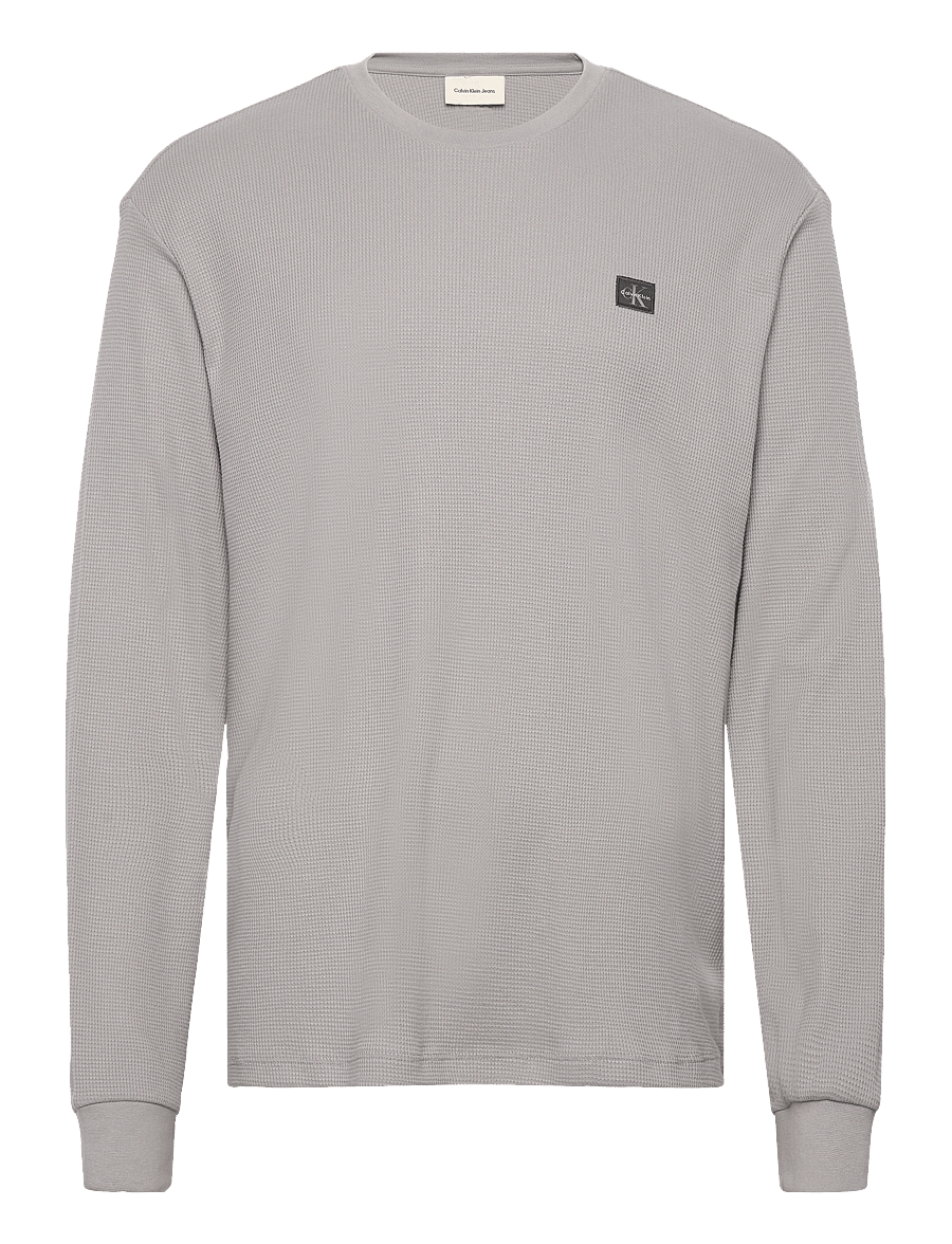 Calvin Klein Jeans - LS MICROWAFFLE HERITAGE LBL TEE - langärmelig - formal gray - 1