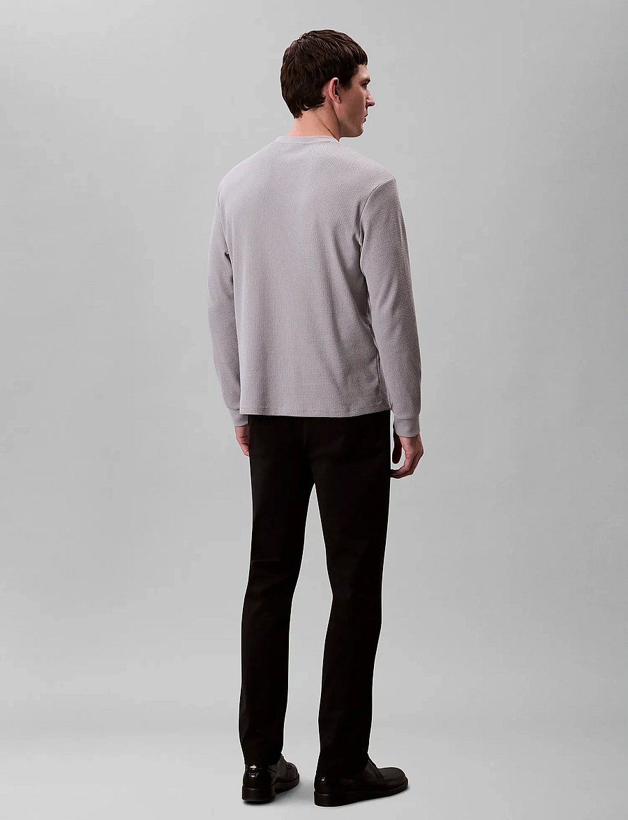Calvin Klein Jeans - LS MICROWAFFLE HERITAGE LBL TEE - langärmelig - formal gray - 4