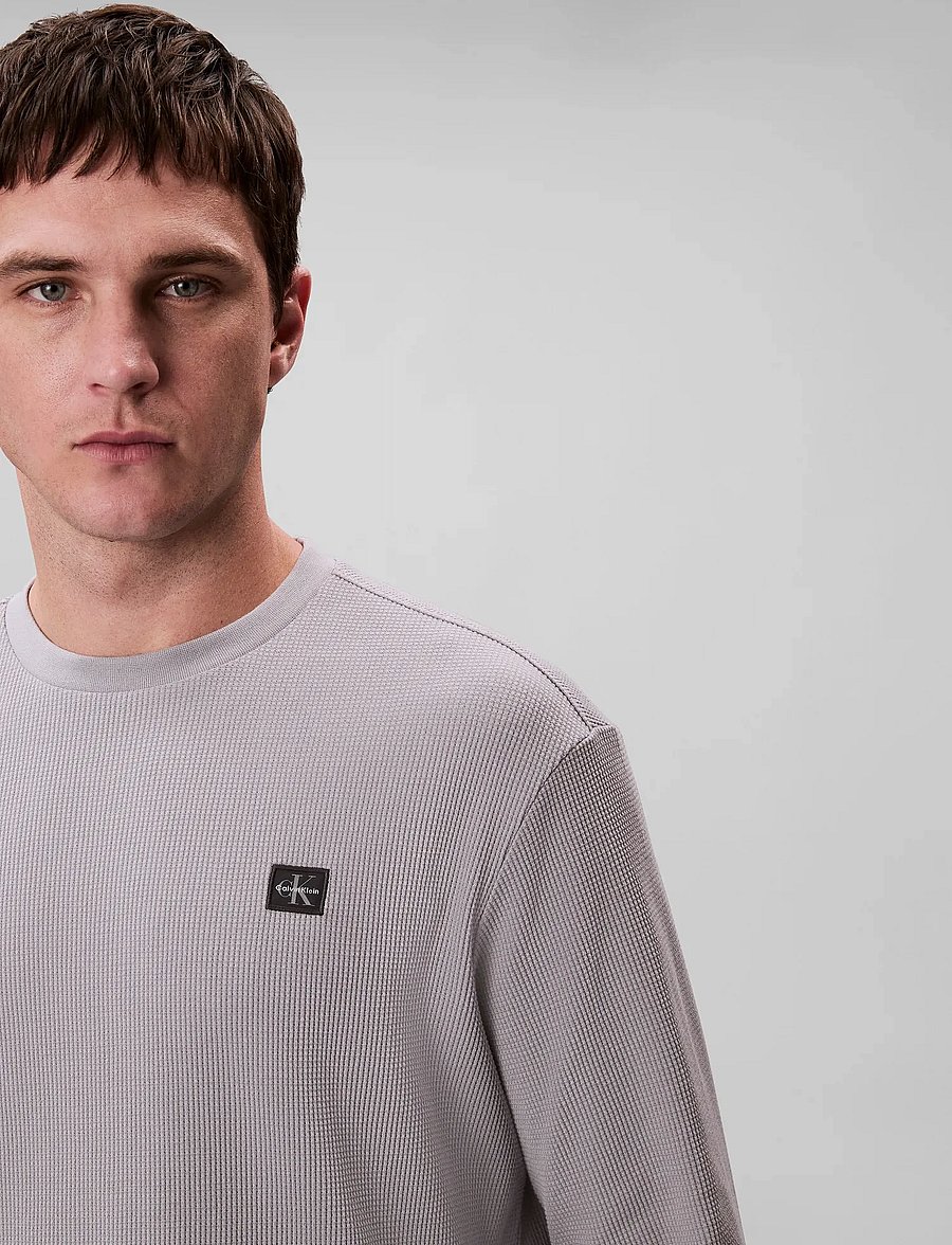 Calvin Klein Jeans - LS MICROWAFFLE HERITAGE LBL TEE - langärmelig - formal gray - 5