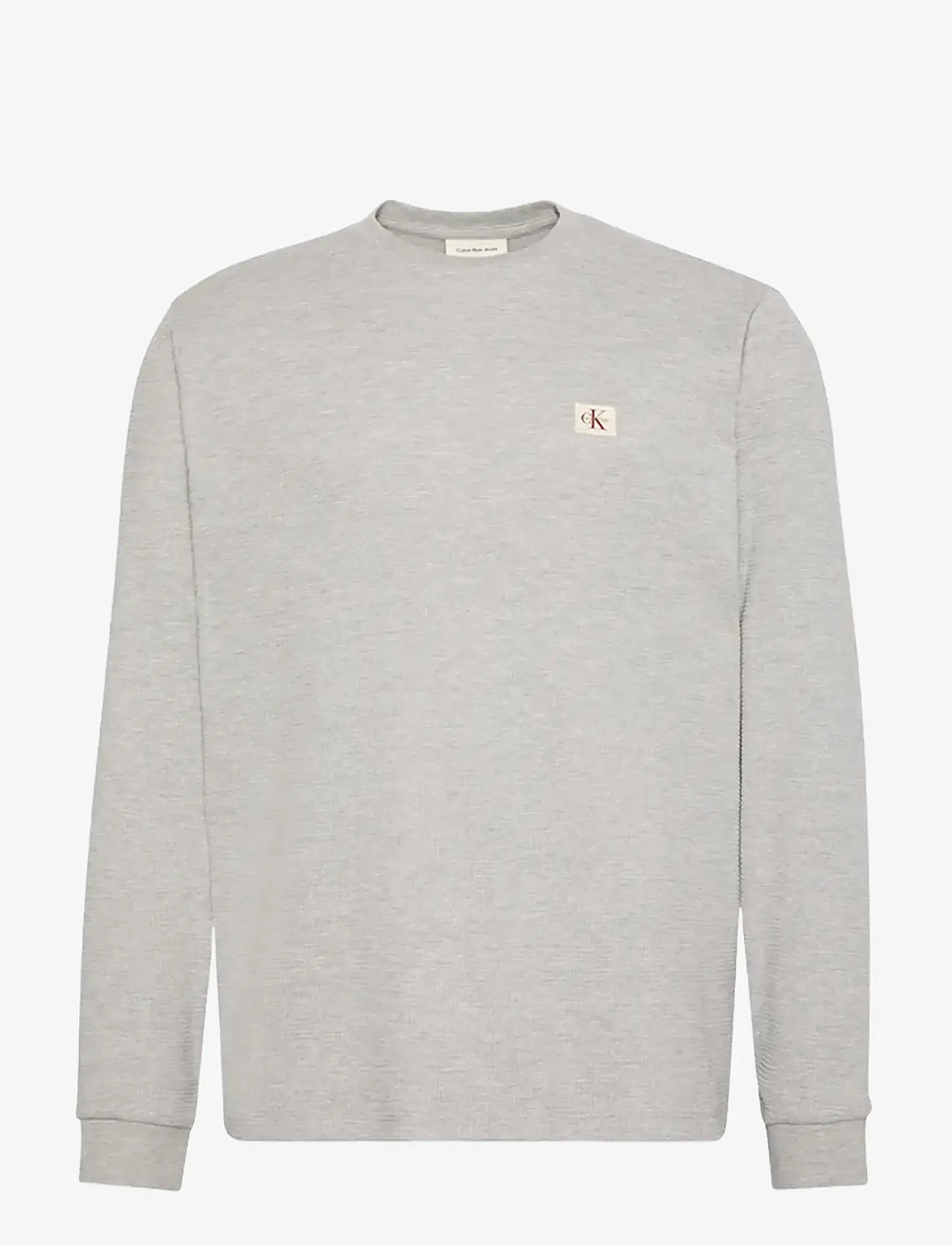 Calvin Klein Jeans - LS WAFFLE BADGE CREWNK TEE - lange mouwen - heroic grey htr - 1