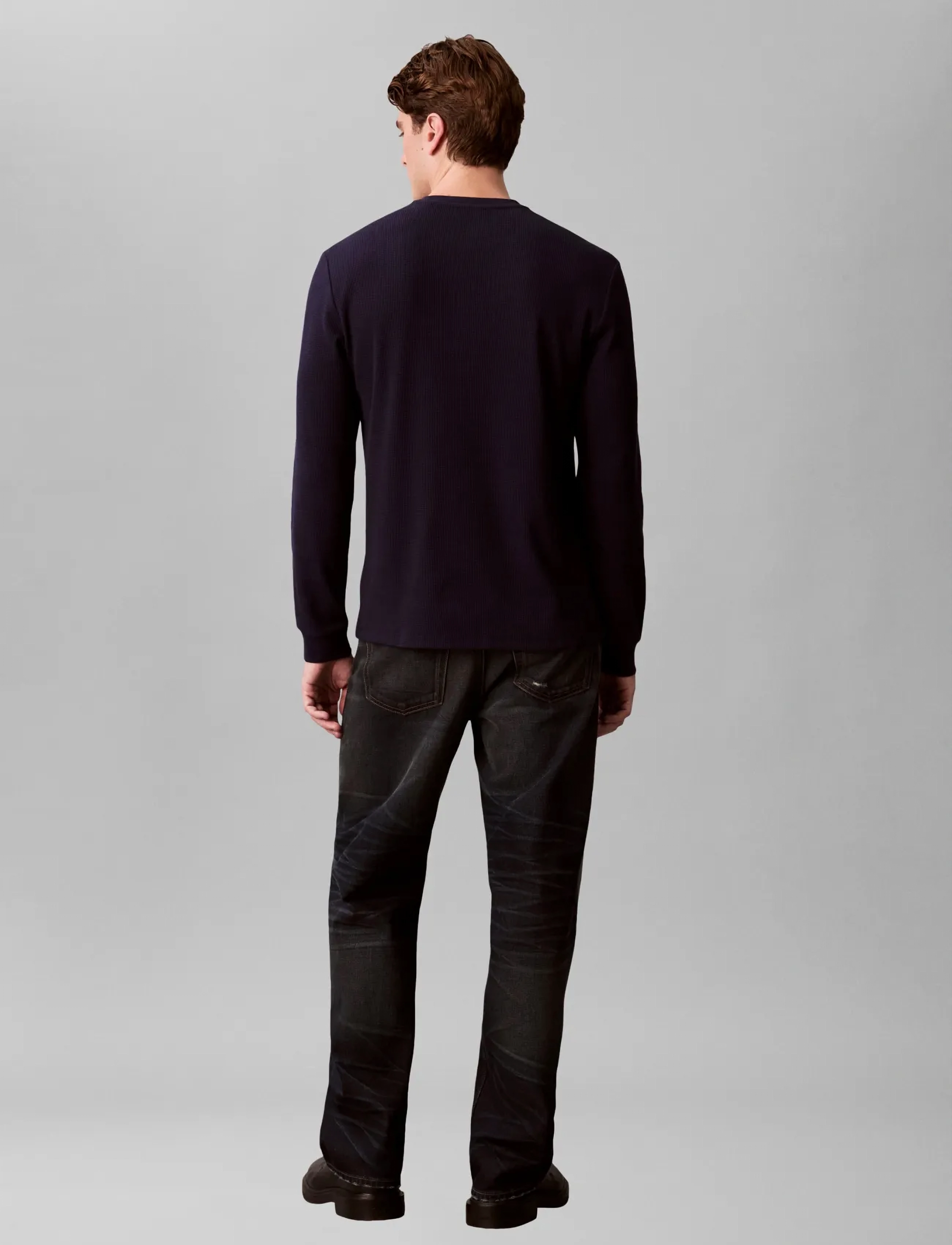 Calvin Klein Jeans - LS WAFFLE BADGE CREWNK TEE - langärmelig - maritime blue - 3