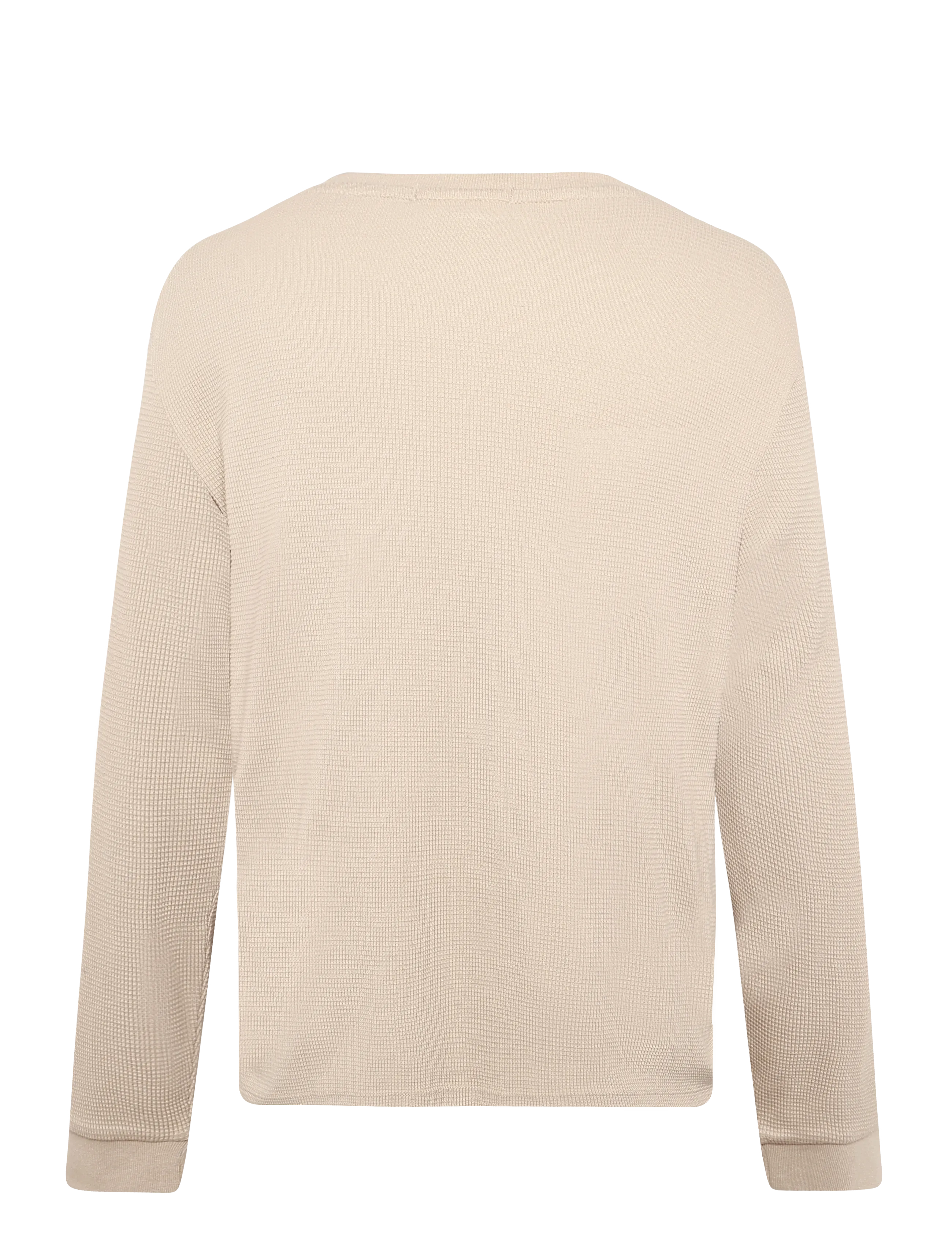 Calvin Klein Jeans - LS WAFFLE BADGE CREWNK TEE - langærmede t-shirts - plaza taupe - 1