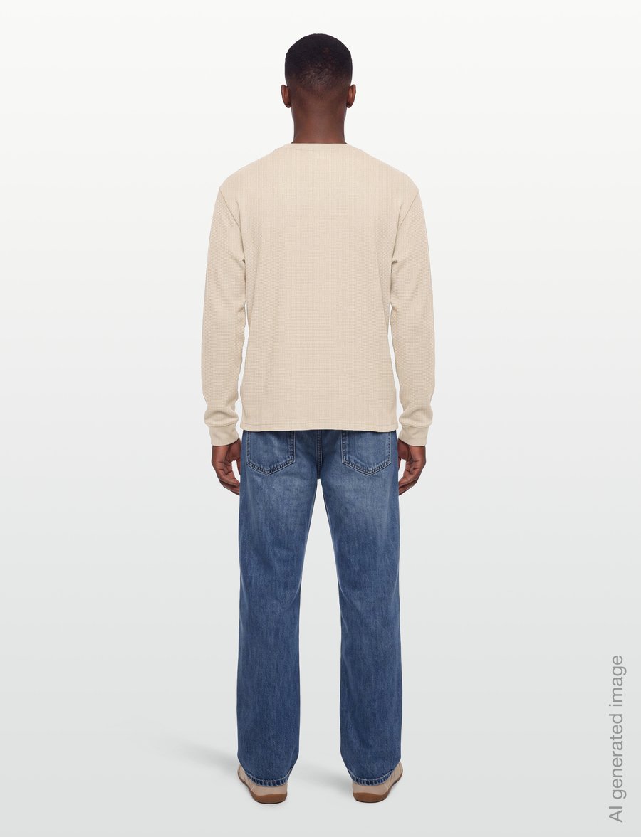 Calvin Klein Jeans - LS MICROWAFFLE HERITAGE LBL TEE - langärmelige t-shirts - plaza taupe - 4