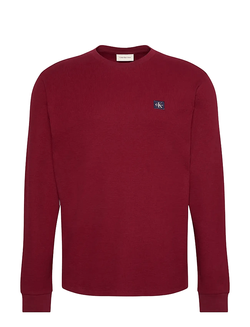 Calvin Klein Jeans - LS WAFFLE BADGE CREWNK TEE - langærmede t-shirts - renaissance red - 1