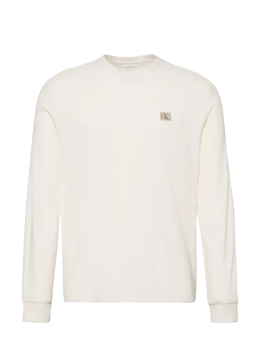 Calvin Klein Jeans - LS WAFFLE BADGE CREWNK TEE - langärmelig - tofu - 1