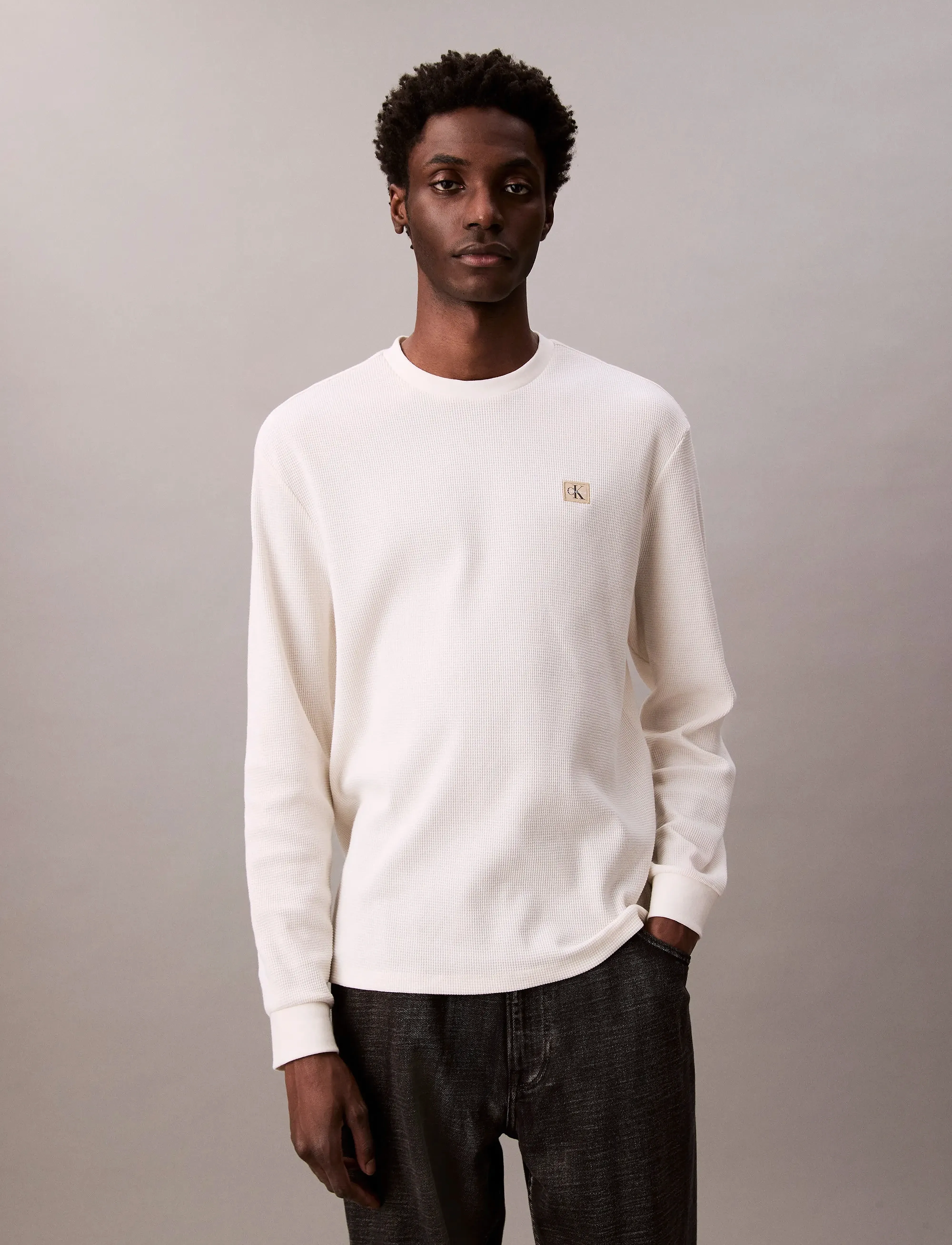 Calvin Klein Jeans Ls Microwaffle Heritage Lbl Tee långärmade t-shirts herr – bild 6