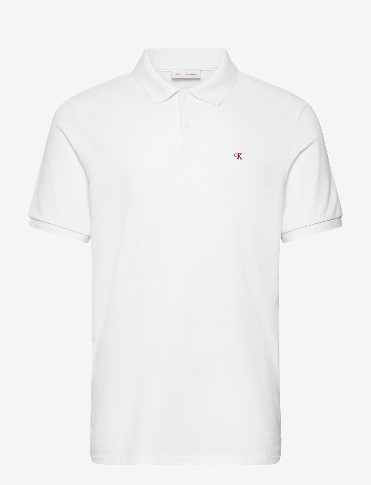 Calvin Klein Jeans - SS MONOGRAM PIQUE POLO - kortærmede poloer - blanc de blanc - 1