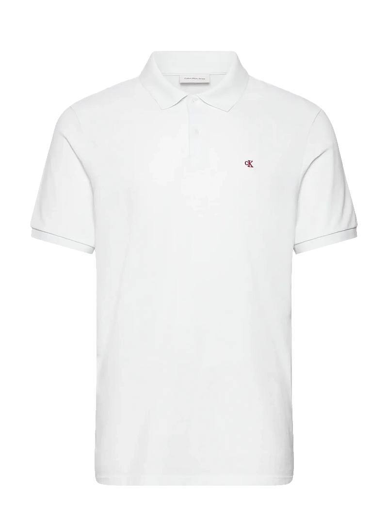 Calvin Klein Jeans - SS MONOGRAM PIQUE POLO - lühikeste varrukatega polod - blanc de blanc - 1
