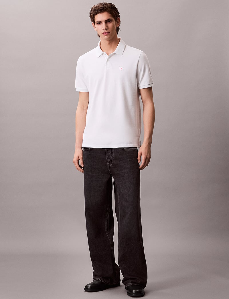 Calvin Klein Jeans - SS MONOGRAM PIQUE POLO - lühikeste varrukatega polod - blanc de blanc - 3
