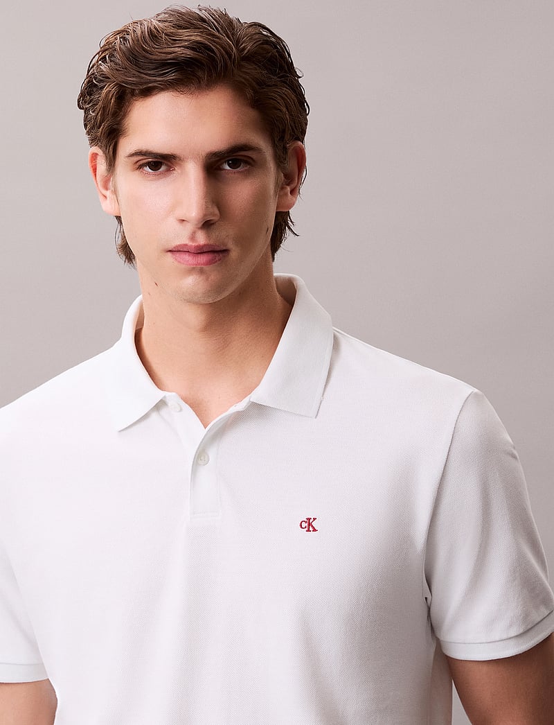 Calvin Klein Jeans - SS MONOGRAM PIQUE POLO - lühikeste varrukatega polod - blanc de blanc - 5