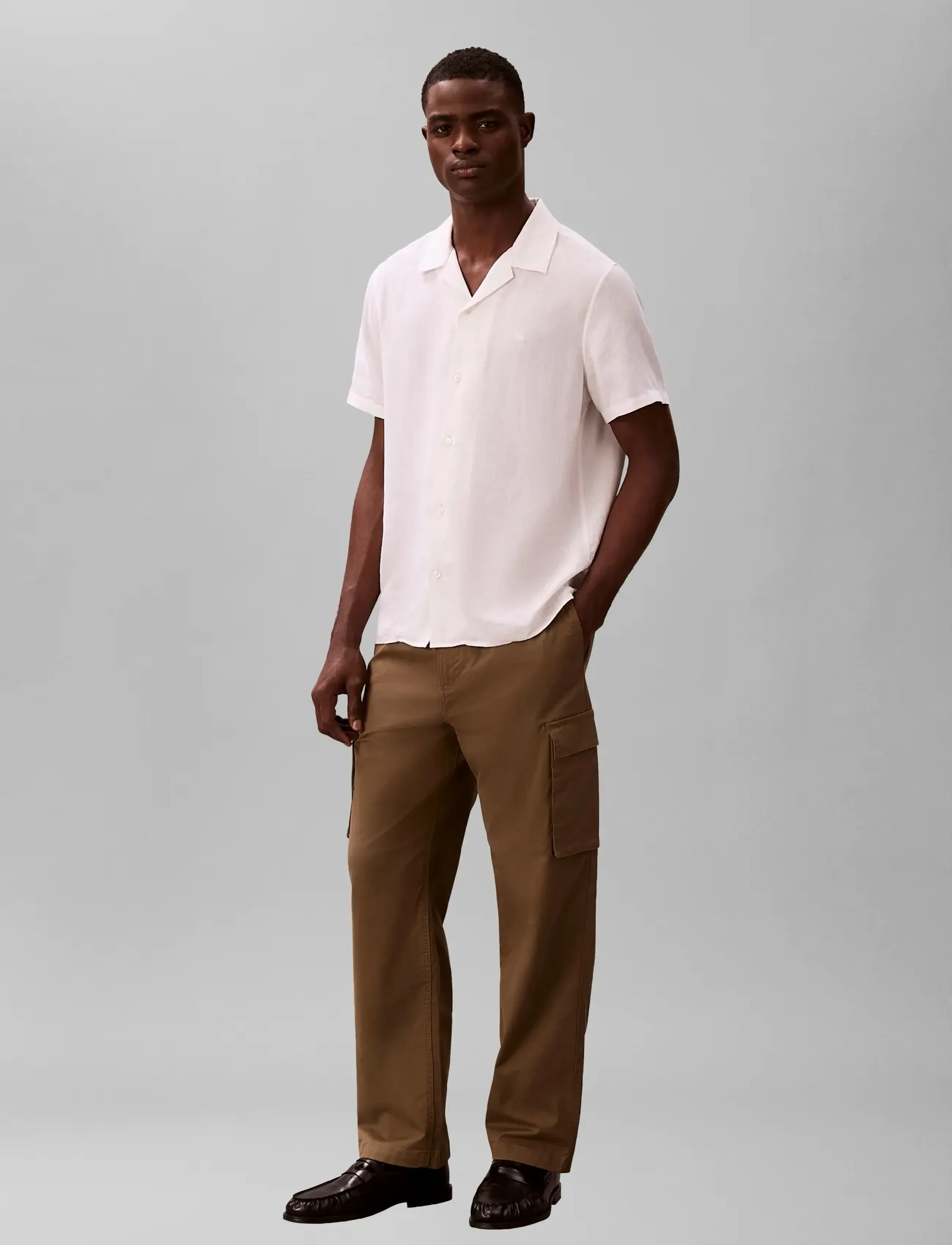 Calvin Klein Jeans Cotton Pull On Straight Cargo Pa, M, Trousers, Khakigrün - Pants, Männerswear