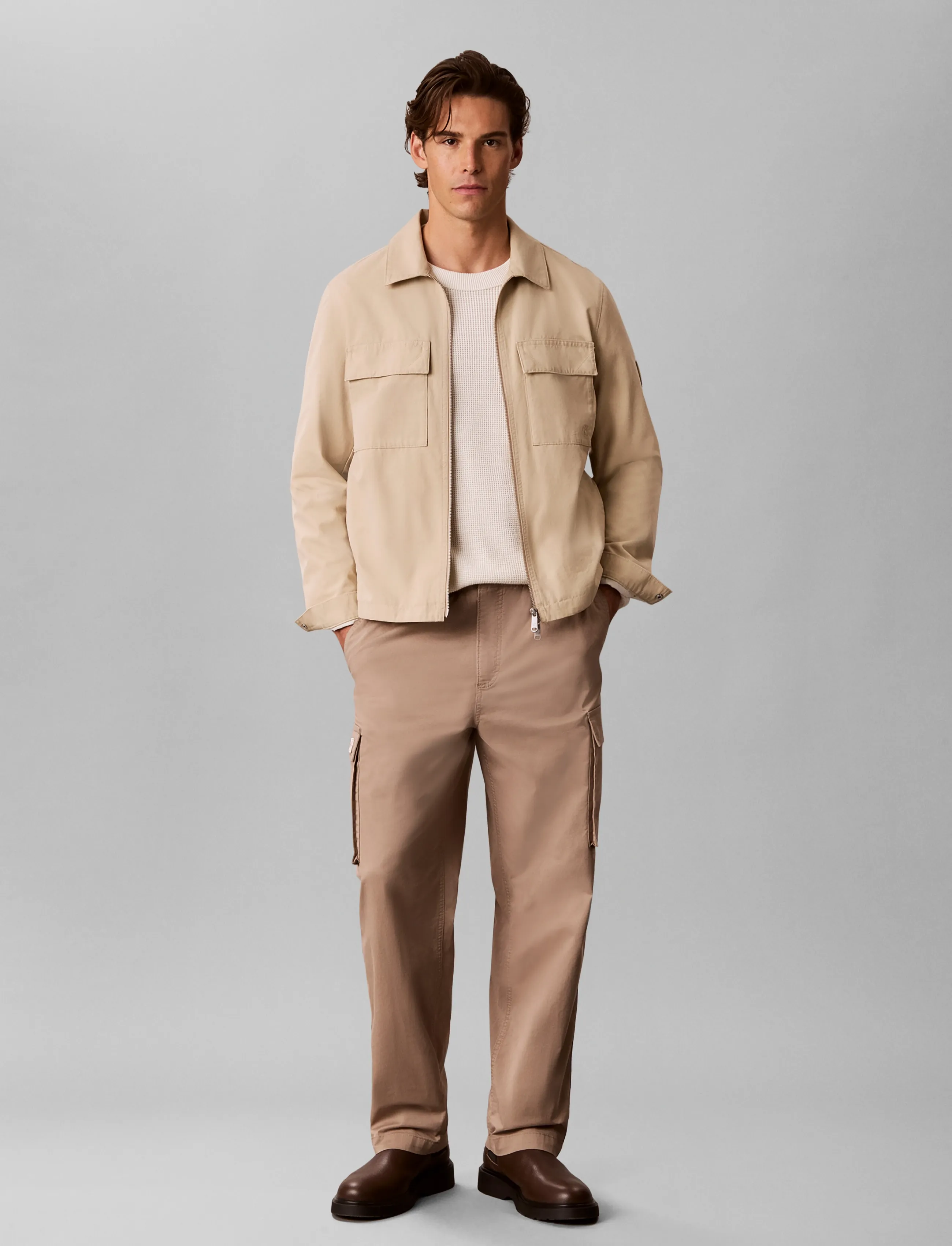 Calvin Klein Jeans Cotton Pull On Straight Cargo Pa, XXL, Trousers, Beige - Pants, Männerswear