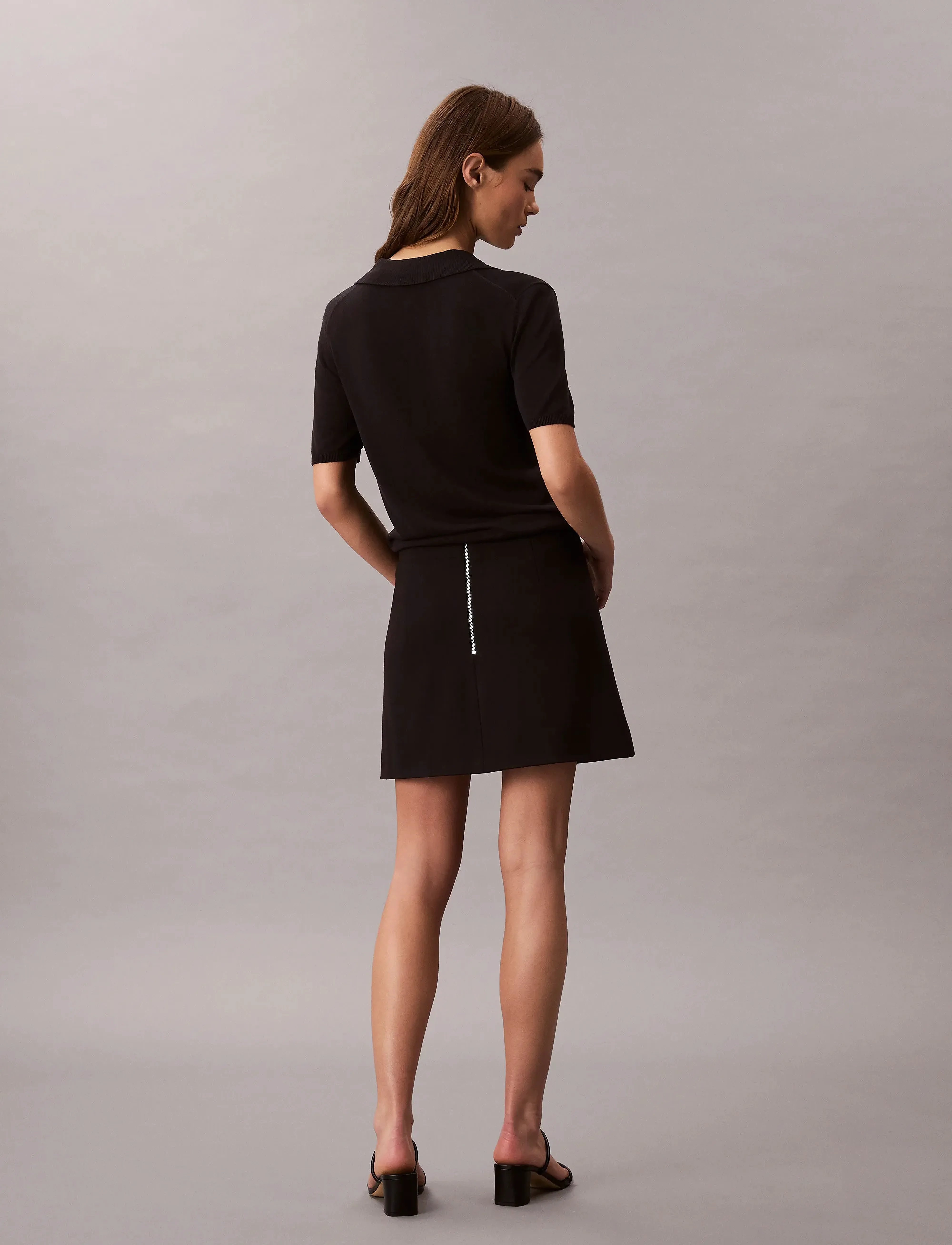 Calvin Klein Jeans - PONTE MINI SKIRT - kurze röcke - black - 3