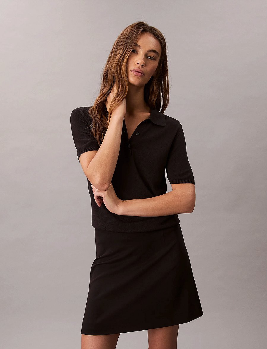 Calvin Klein Jeans - PONTE MINI SKIRT - korte nederdele - black - 4