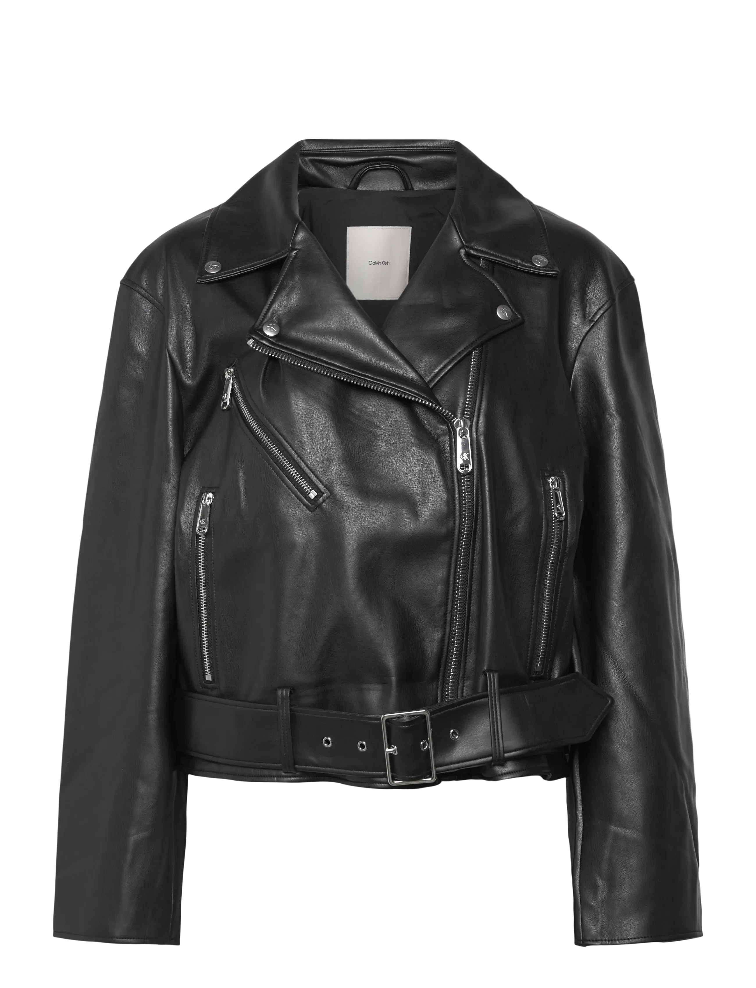 Calvin Klein Jeans FAUX LEATHER MOTO JACKET W/BELT - Jackor & Kappor - BLACK BEAUTY / black