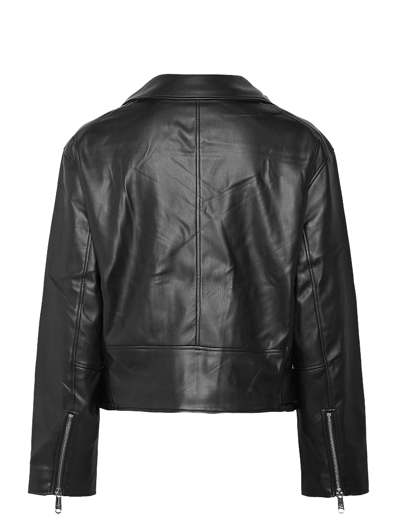 Calvin Klein Jeans - FAUX LEATHER MOTO JACKET W/BELT - nahktagid - black beauty - 2