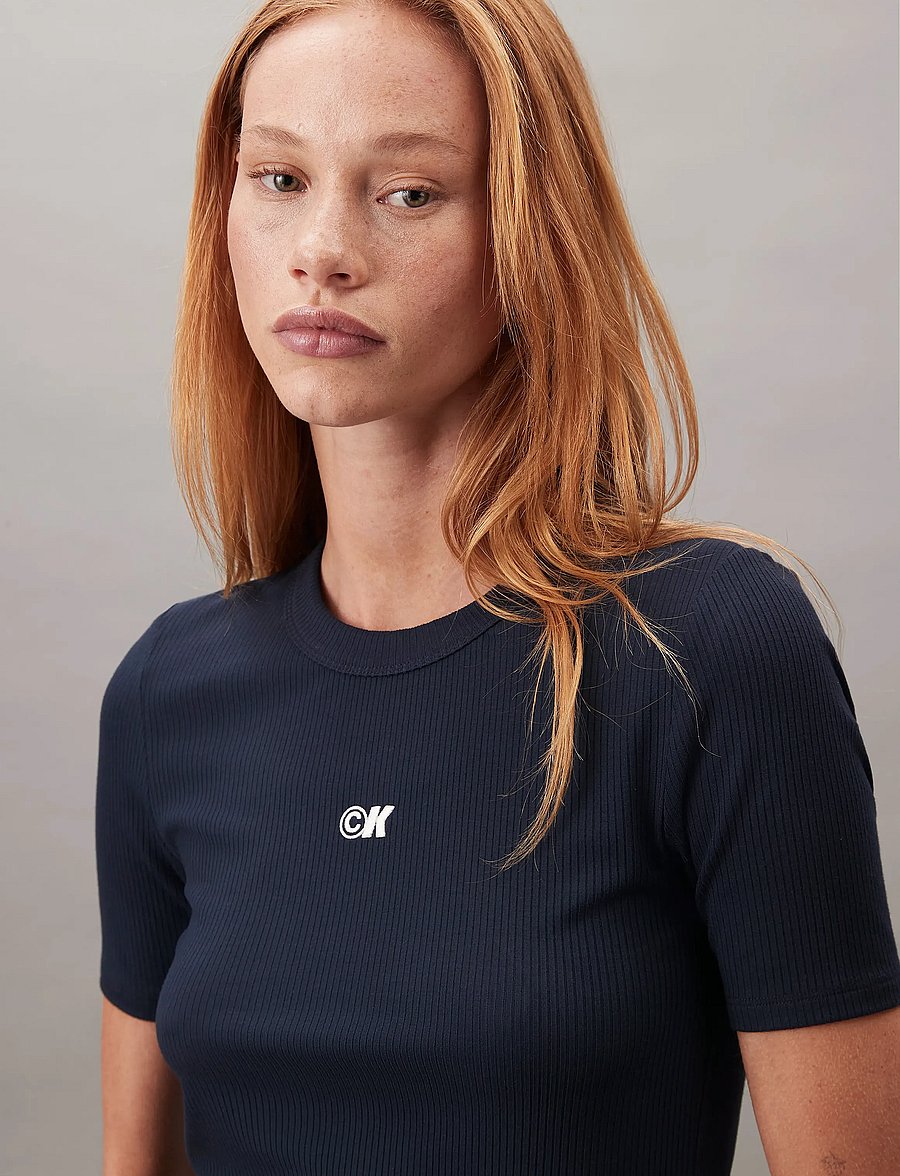 Calvin Klein Jeans - A- Modal Rib Tee (essential) - t-särgid - dark sapphire - 3