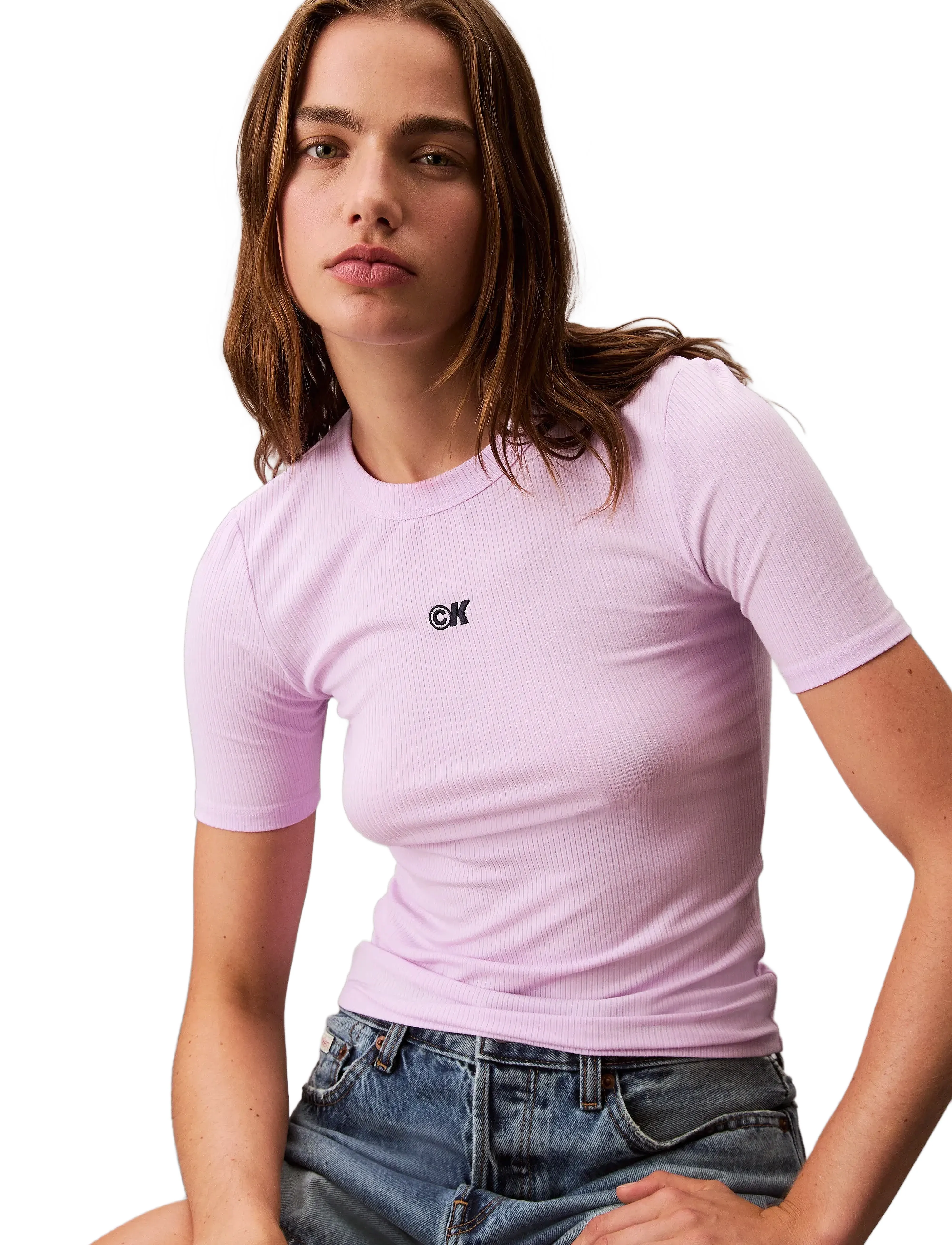 Calvin Klein Jeans A - Modal Rib Tee (Essential) blusar dam – bild 5