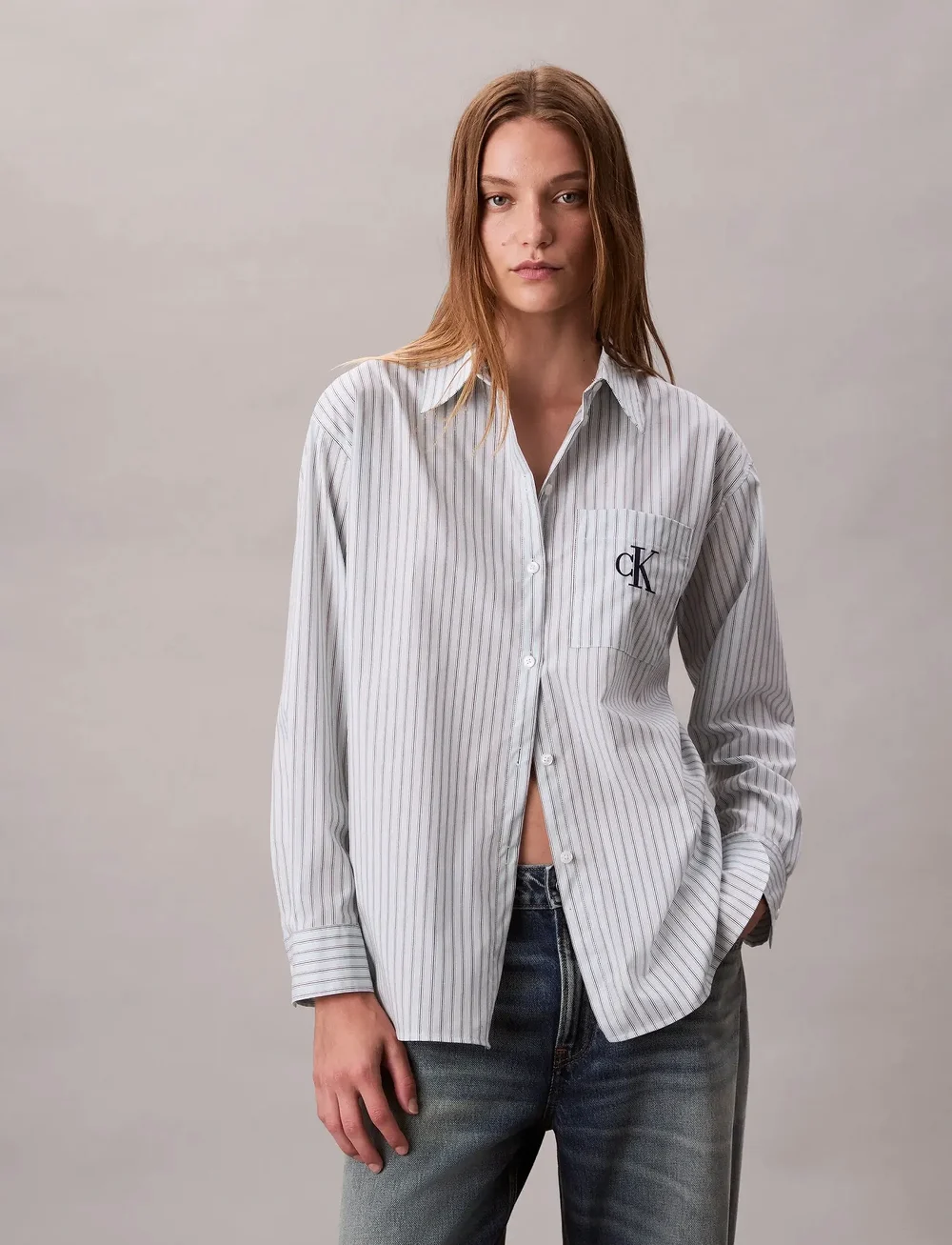 Calvin Klein Jeans - YD Perfect Button-down Shirt - langærmede skjorter - 19420 csw25f_w005+5_aqua blue - 3