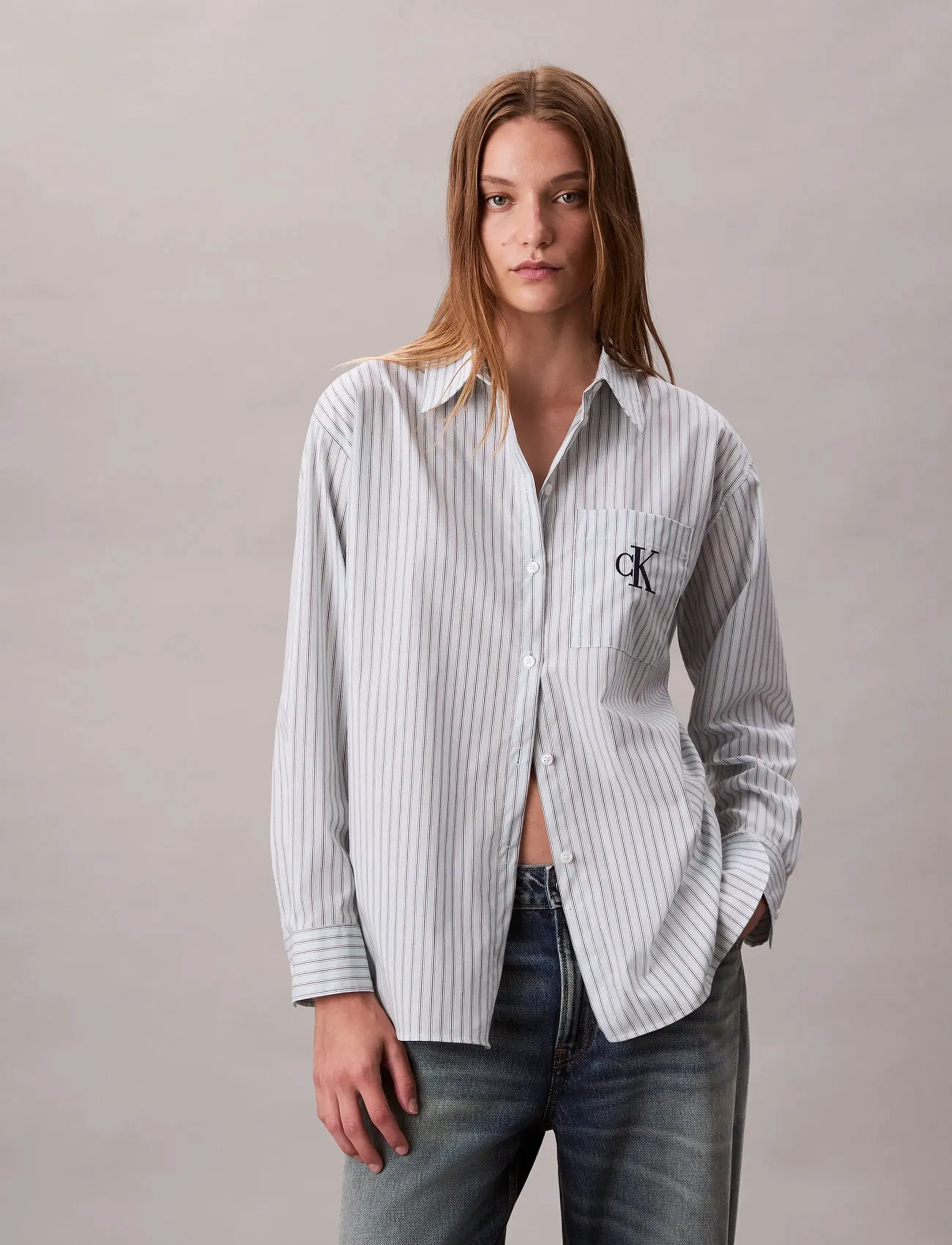Calvin Klein Jeans - YD Perfect Button-down Shirt - overhemden met lange mouwen - 19420 csw25f_w005+5_aqua blue - 3