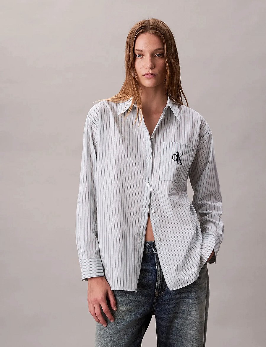 Calvin Klein Jeans - YD Perfect Button-down Shirt - langärmlige hemden - 19420 csw25f_w005+5_aqua blue - 3