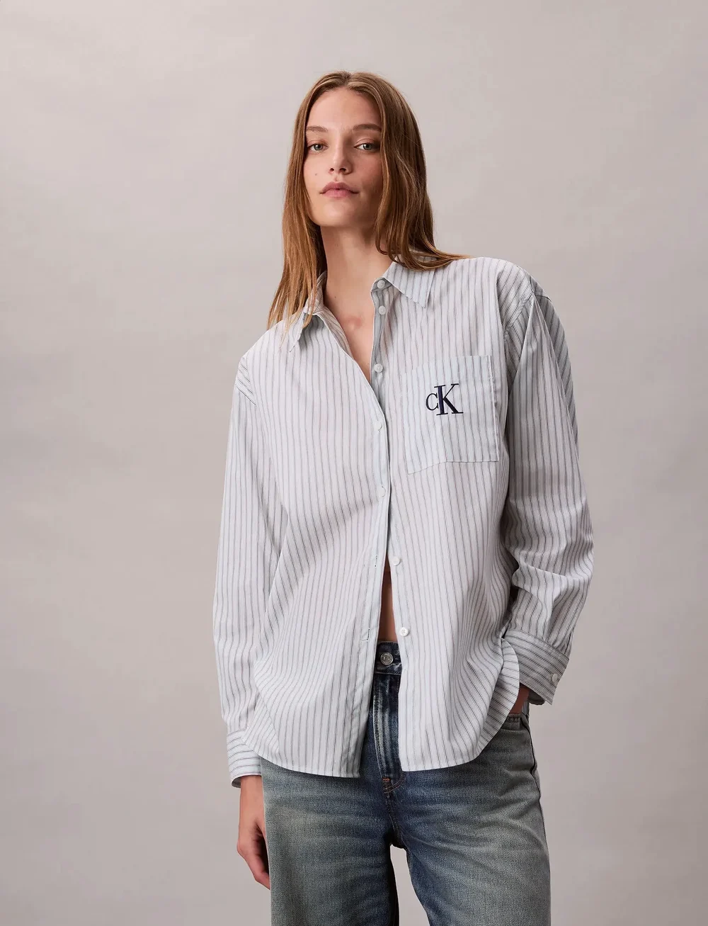 Calvin Klein Jeans - YD Perfect Button-down Shirt - langærmede skjorter - 19420 csw25f_w005+5_aqua blue - 5