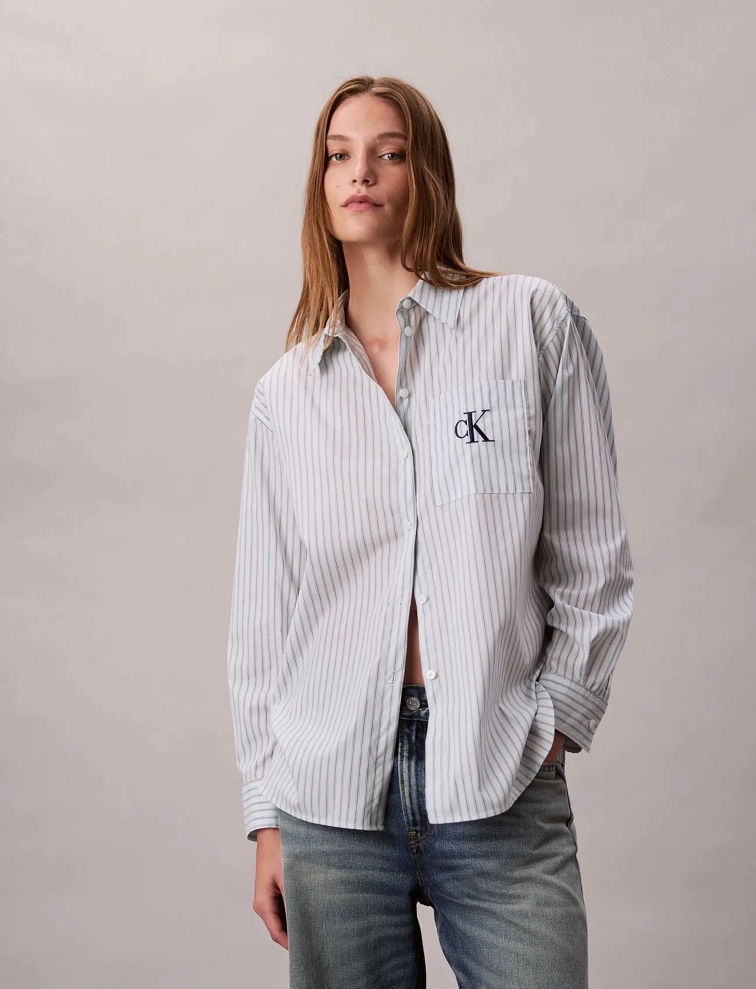 Calvin Klein Jeans - YD Perfect Button-down Shirt - overhemden met lange mouwen - 19420 csw25f_w005+5_aqua blue - 5
