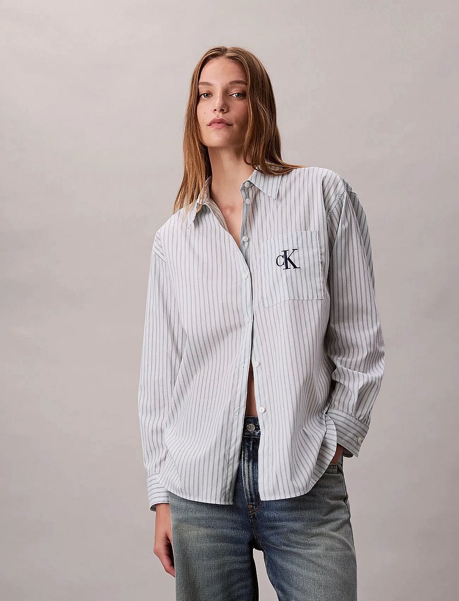 Calvin Klein Jeans - YD Perfect Button-down Shirt - langärmlige hemden - 19420 csw25f_w005+5_aqua blue - 5