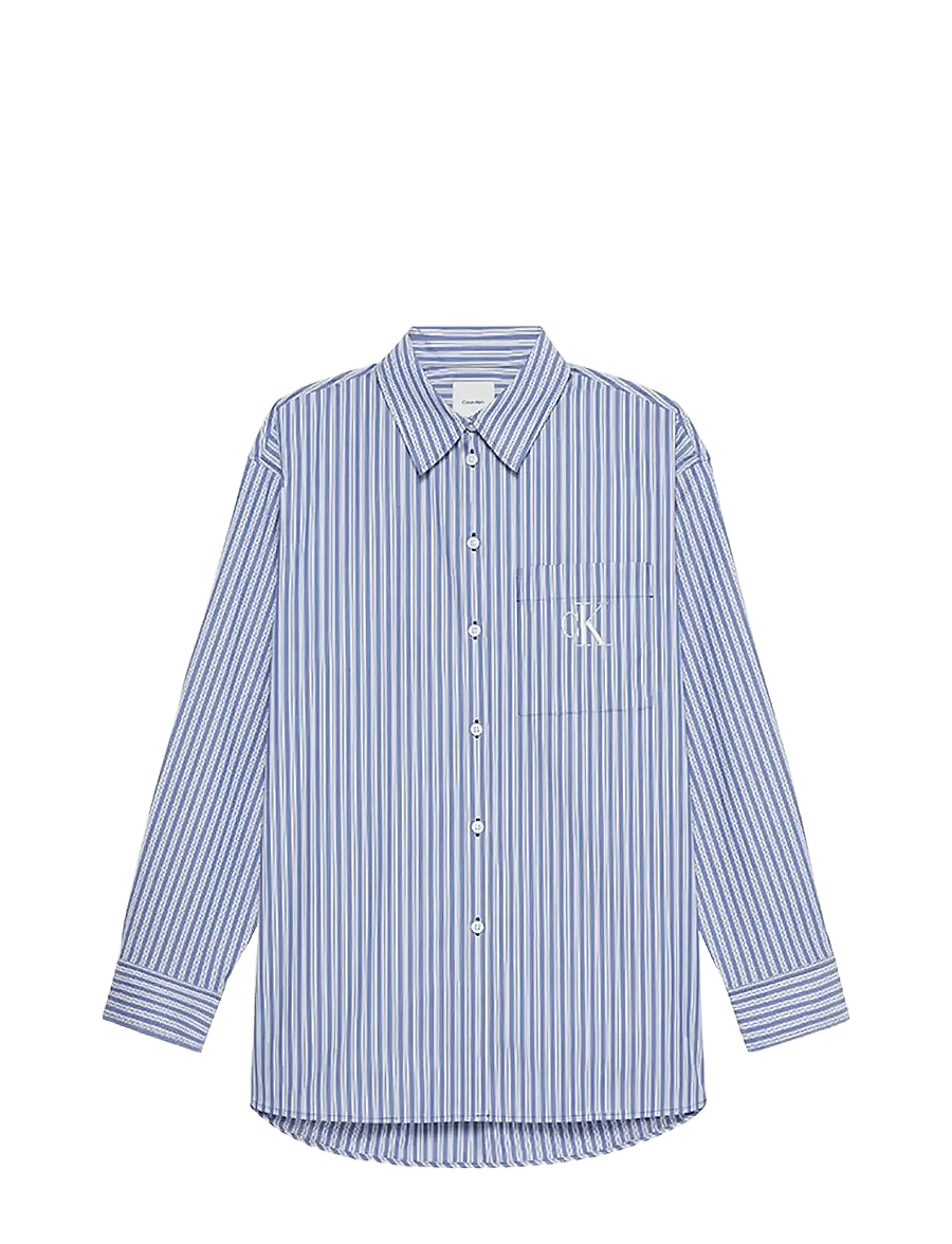 Calvin Klein Jeans - YD Perfect Button-down Shirt - langärmlige hemden - 19420 csw25f_w005+1_cobalt - 1