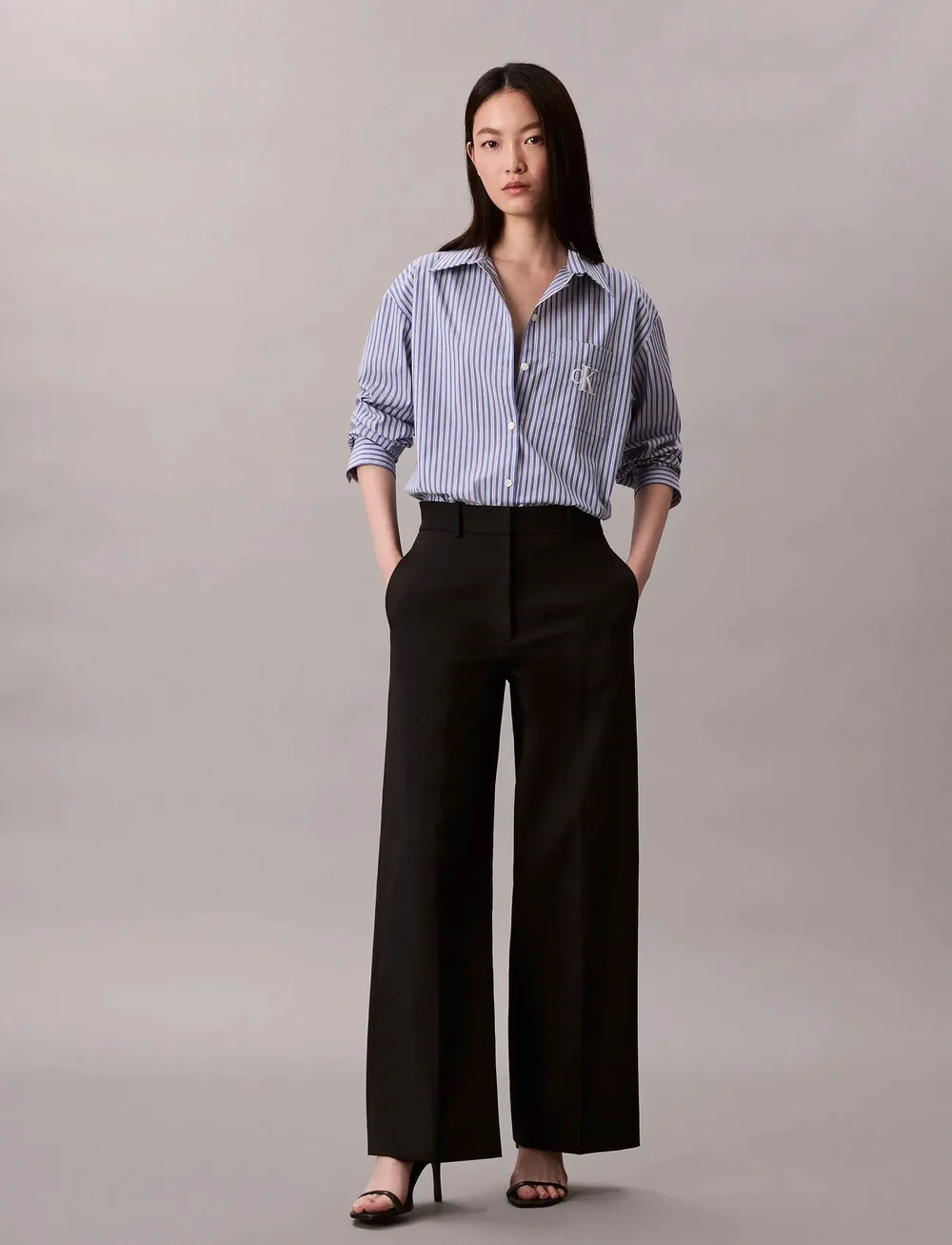 Calvin Klein Jeans - YD Perfect Button-down Shirt - långärmade skjortor - 19420 csw25f_w005+1_cobalt - 2