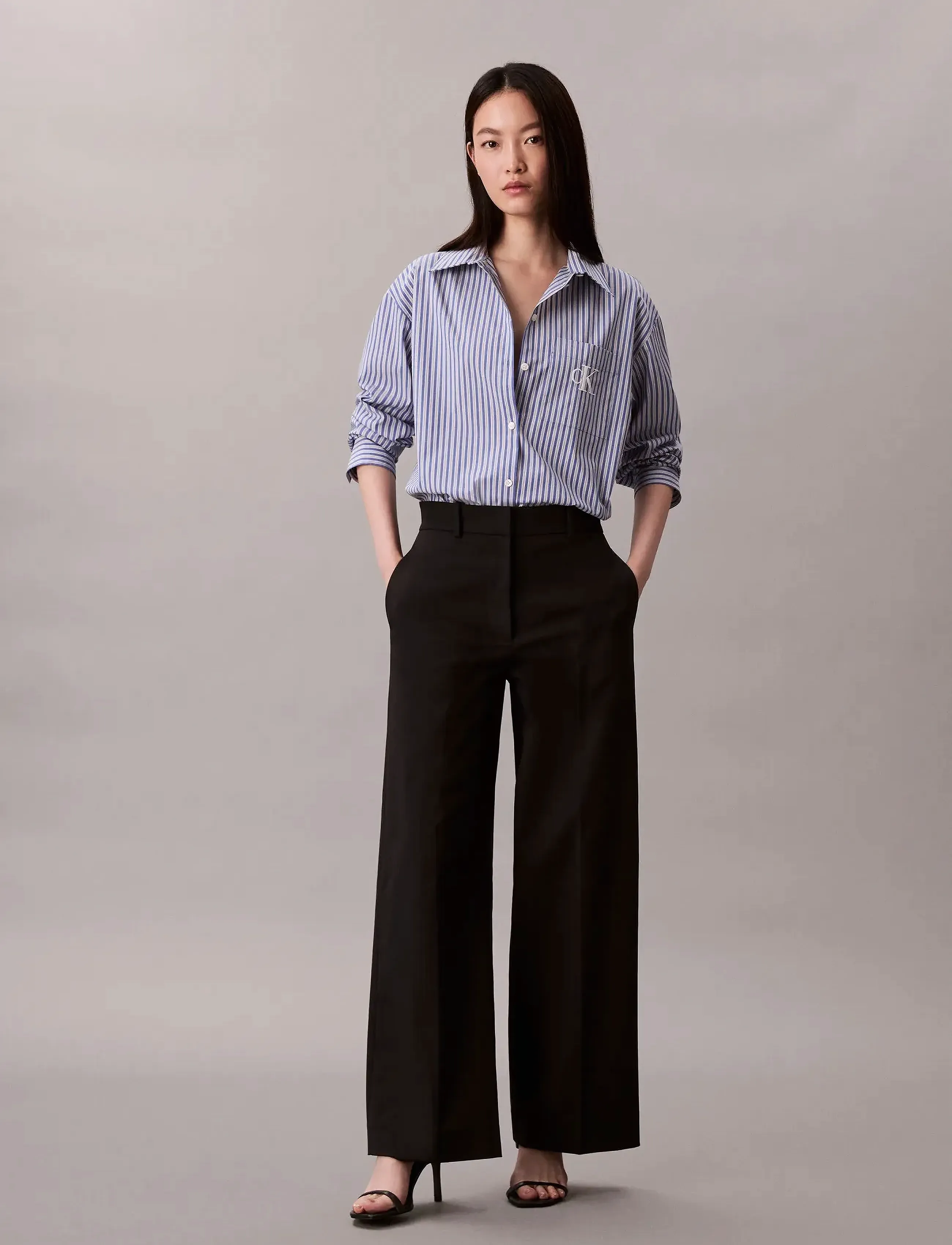 Calvin Klein Jeans - YD Perfect Button-down Shirt - langärmlige hemden - 19420 csw25f_w005+1_cobalt - 2
