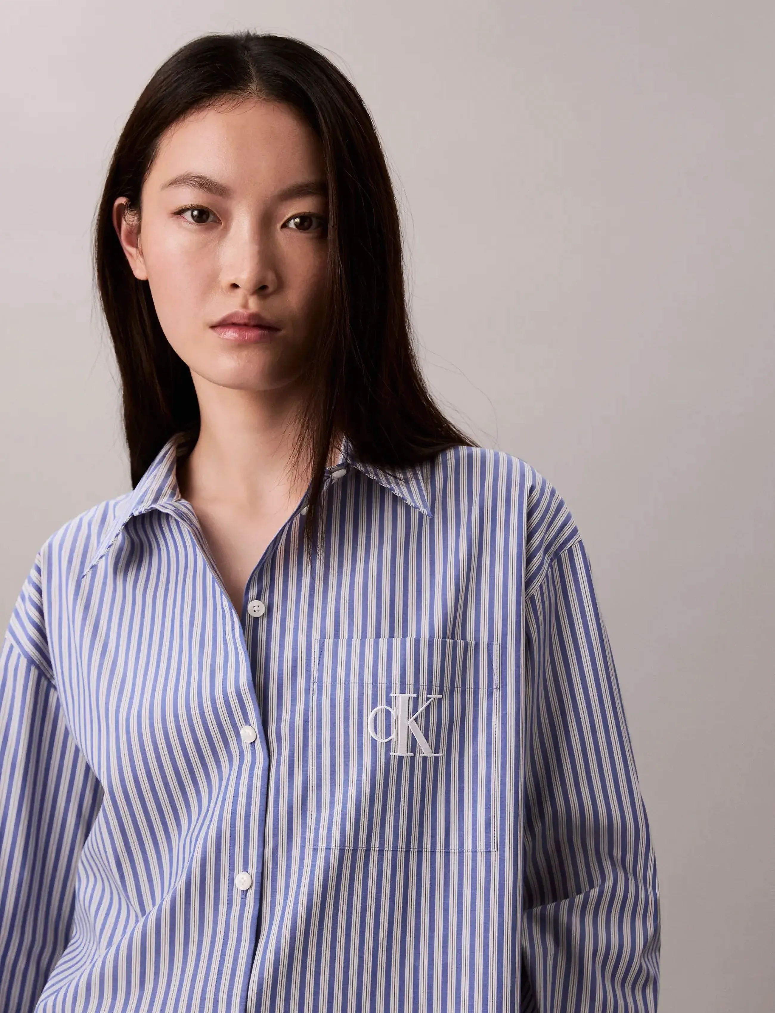 Calvin Klein Jeans - YD Perfect Button-down Shirt - langärmlige hemden - 19420 csw25f_w005+1_cobalt - 3