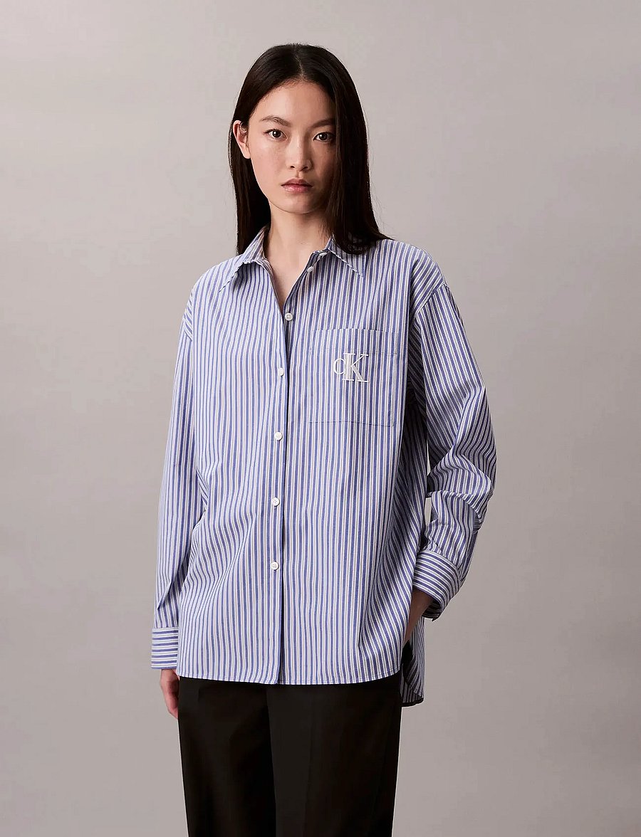 Calvin Klein Jeans - YD Perfect Button-down Shirt - langärmlige hemden - 19420 csw25f_w005+1_cobalt - 5