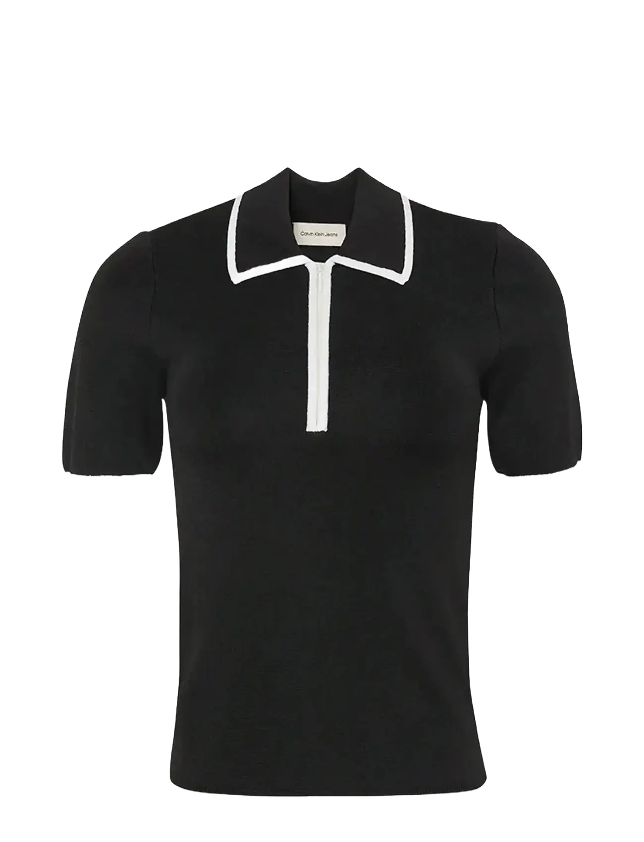 Calvin Klein Jeans Short Sleeve Polo with Color Blo - T-shirts & Tops - BLACK COMBO / black