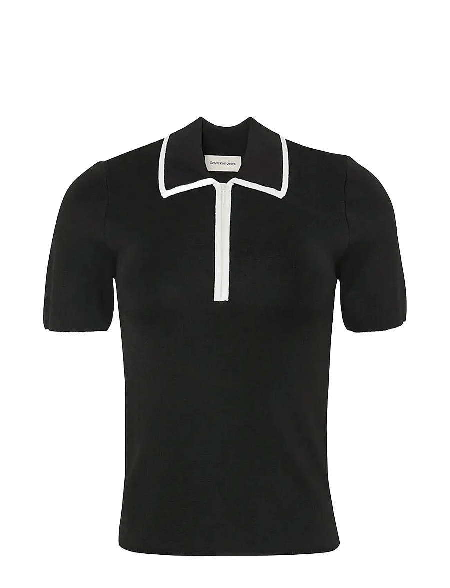 Calvin Klein Jeans - Short Sleeve Polo with Color Blo - poloshirts - black combo - 1