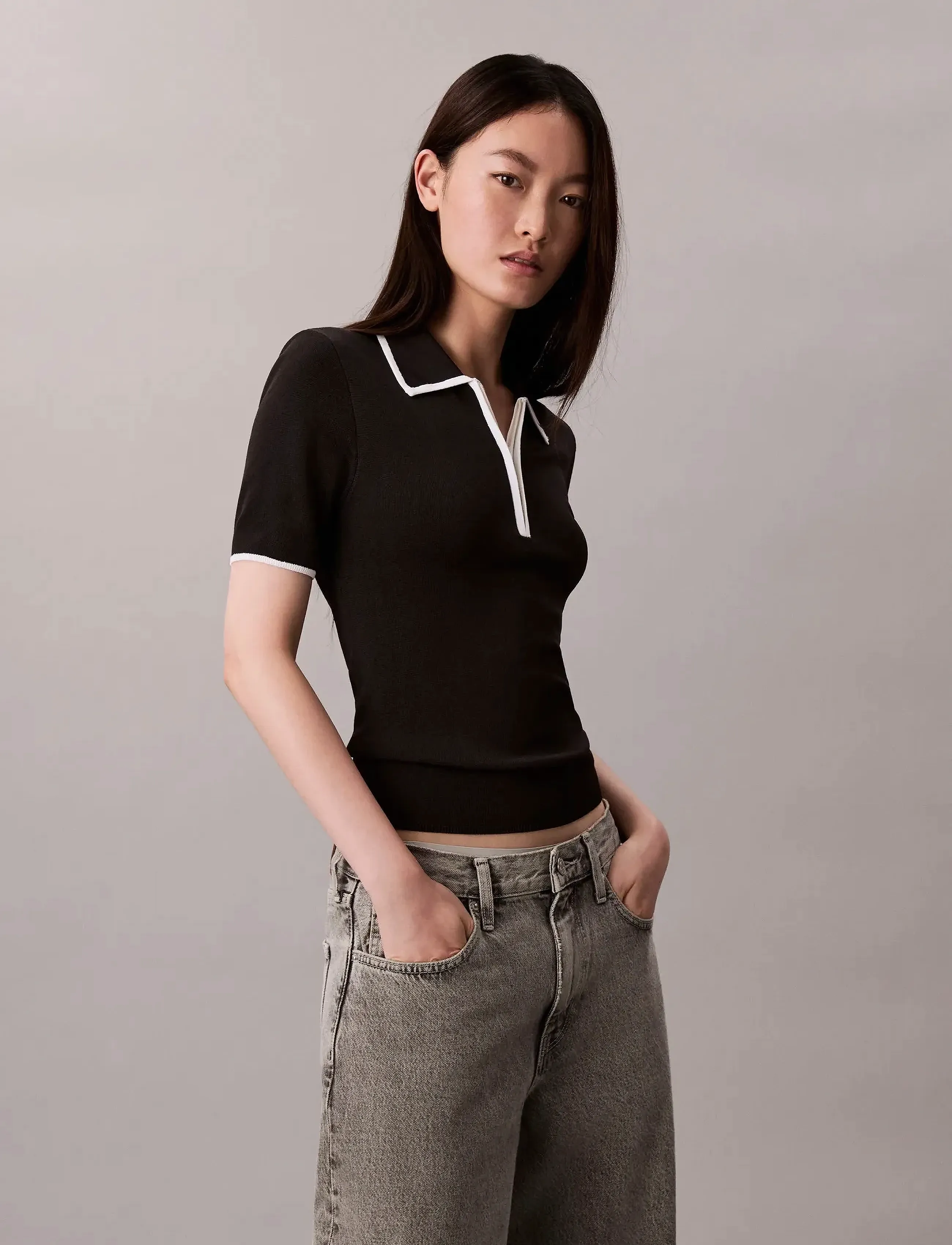 Short Sleeve Polo With Color Blo