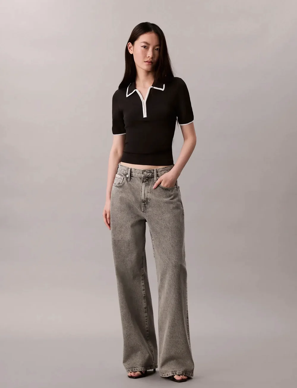 Calvin Klein Jeans - Short Sleeve Polo with Color Blo - polo marškinėliai - black combo - 2