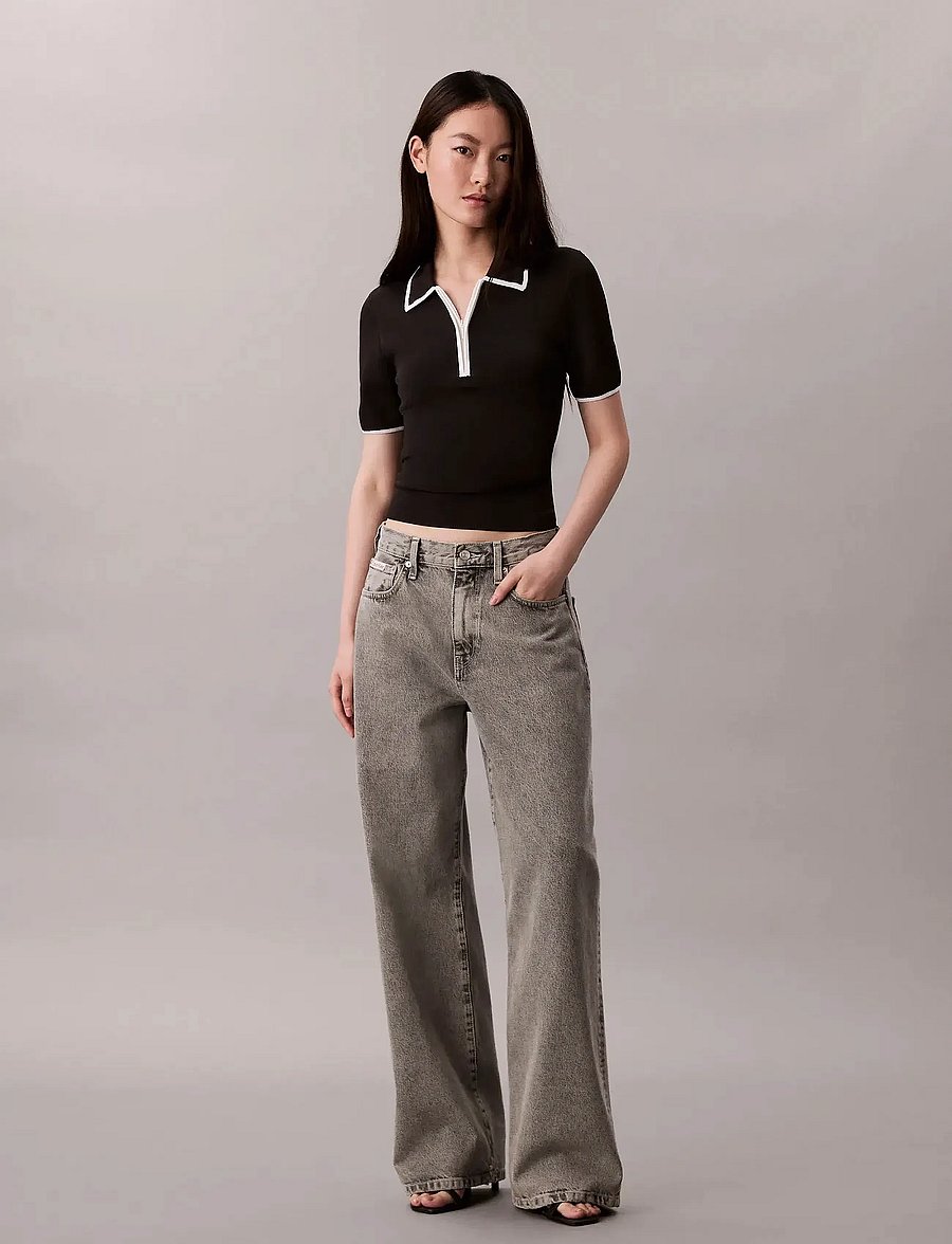 Calvin Klein Jeans - Short Sleeve Polo with Color Blo - poloshirts - black combo - 2