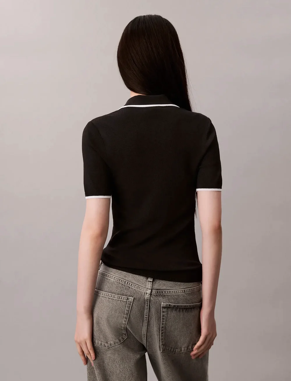 Calvin Klein Jeans - Short Sleeve Polo with Color Blo - polo marškinėliai - black combo - 4