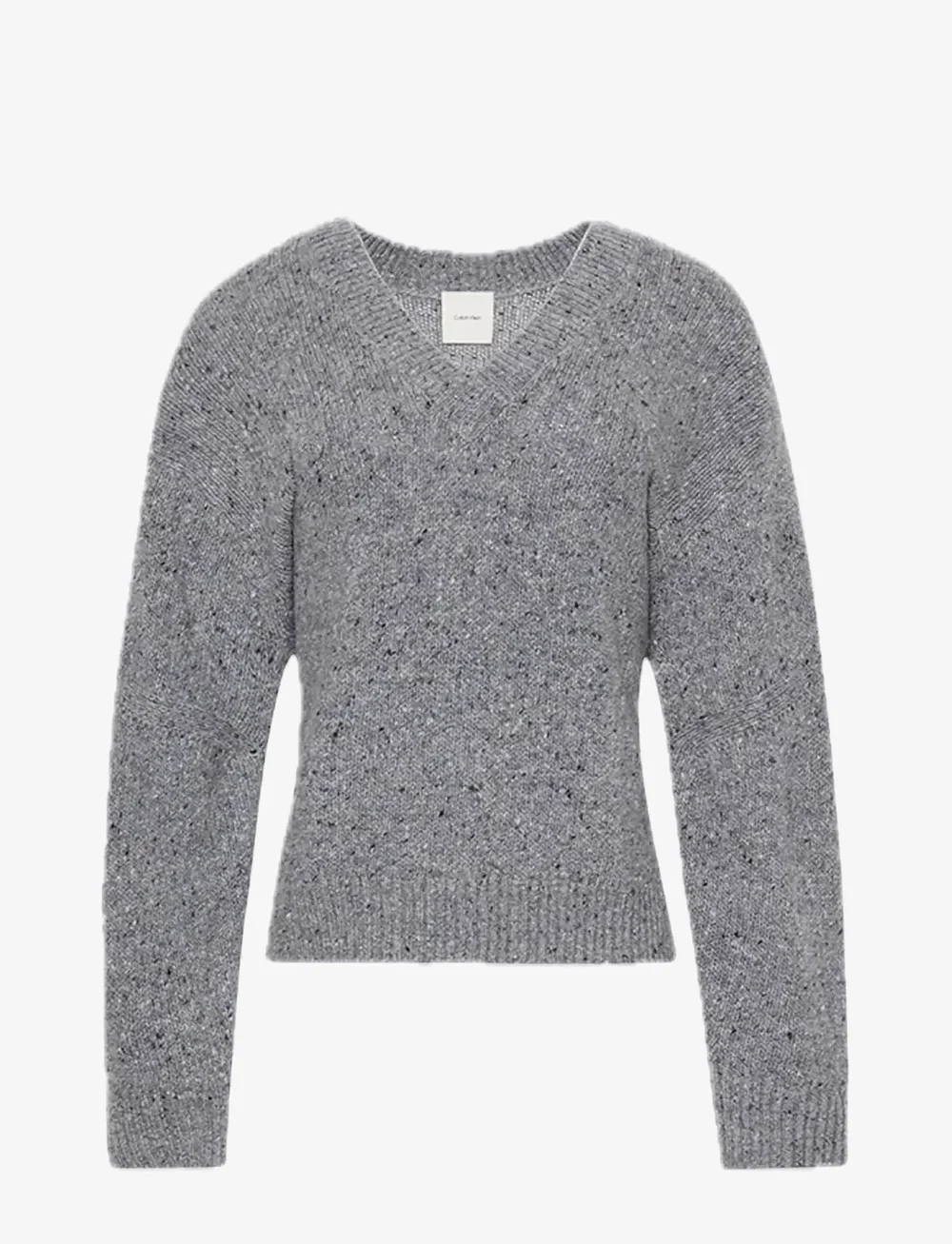 Calvin Klein Jeans - Chunky Neps V Neck Sweater - striktrøjer - stoneflag - 1