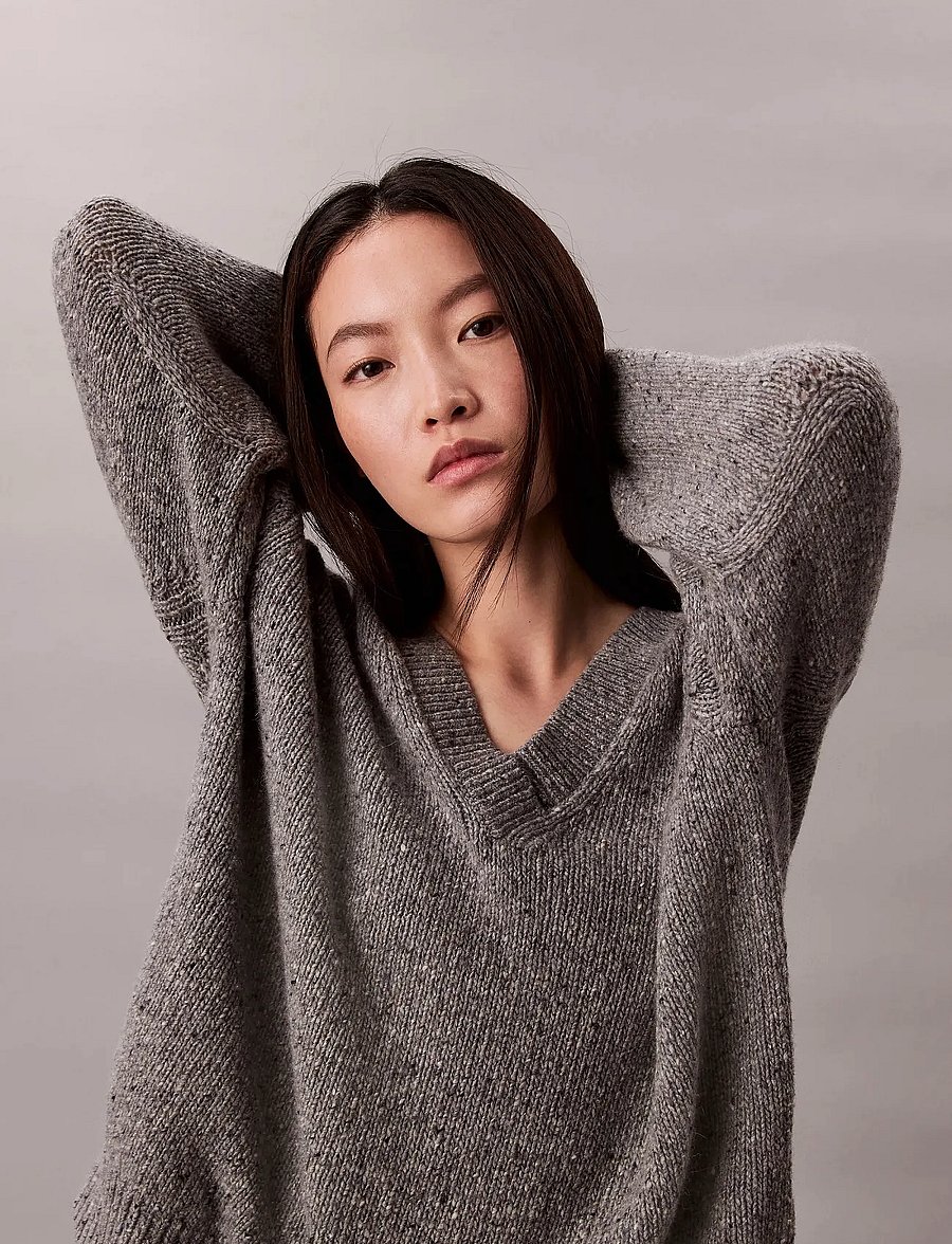 Calvin Klein Jeans - Chunky Neps V Neck Sweater - pullover - stoneflag - 0