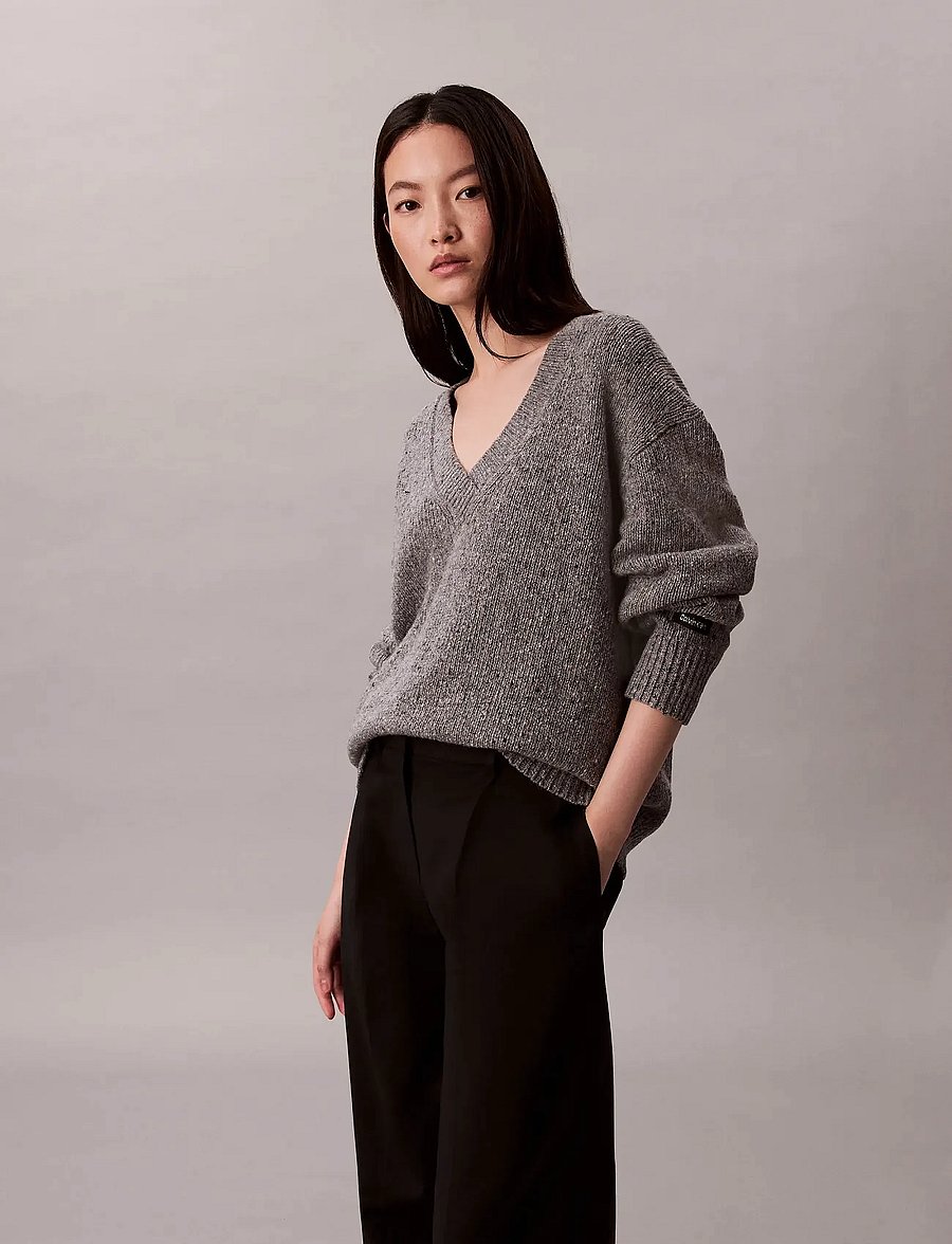 Calvin Klein Jeans - Chunky Neps V Neck Sweater - pullover - stoneflag - 2