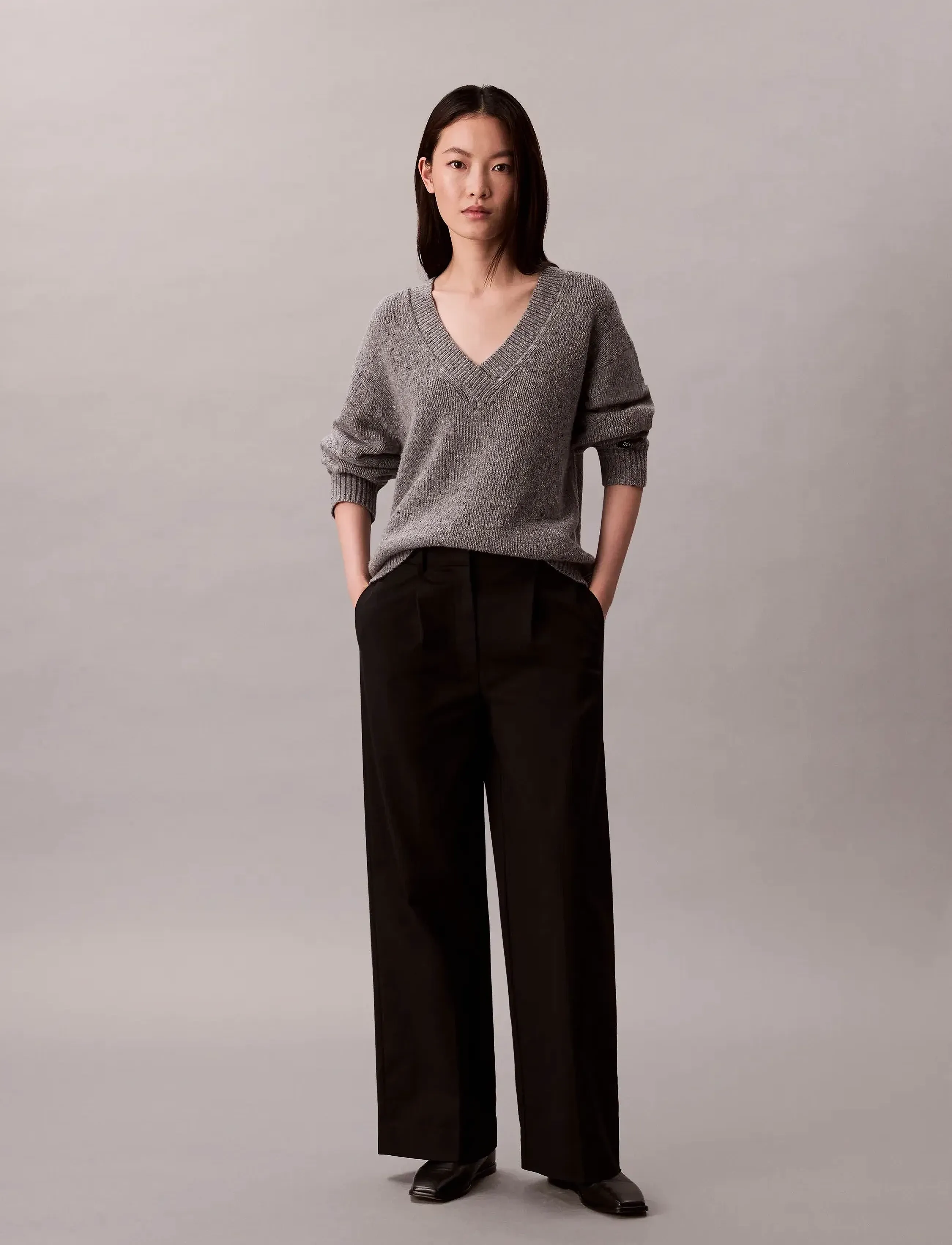 Calvin Klein Jeans - Chunky Neps V Neck Sweater - pullover - stoneflag - 3